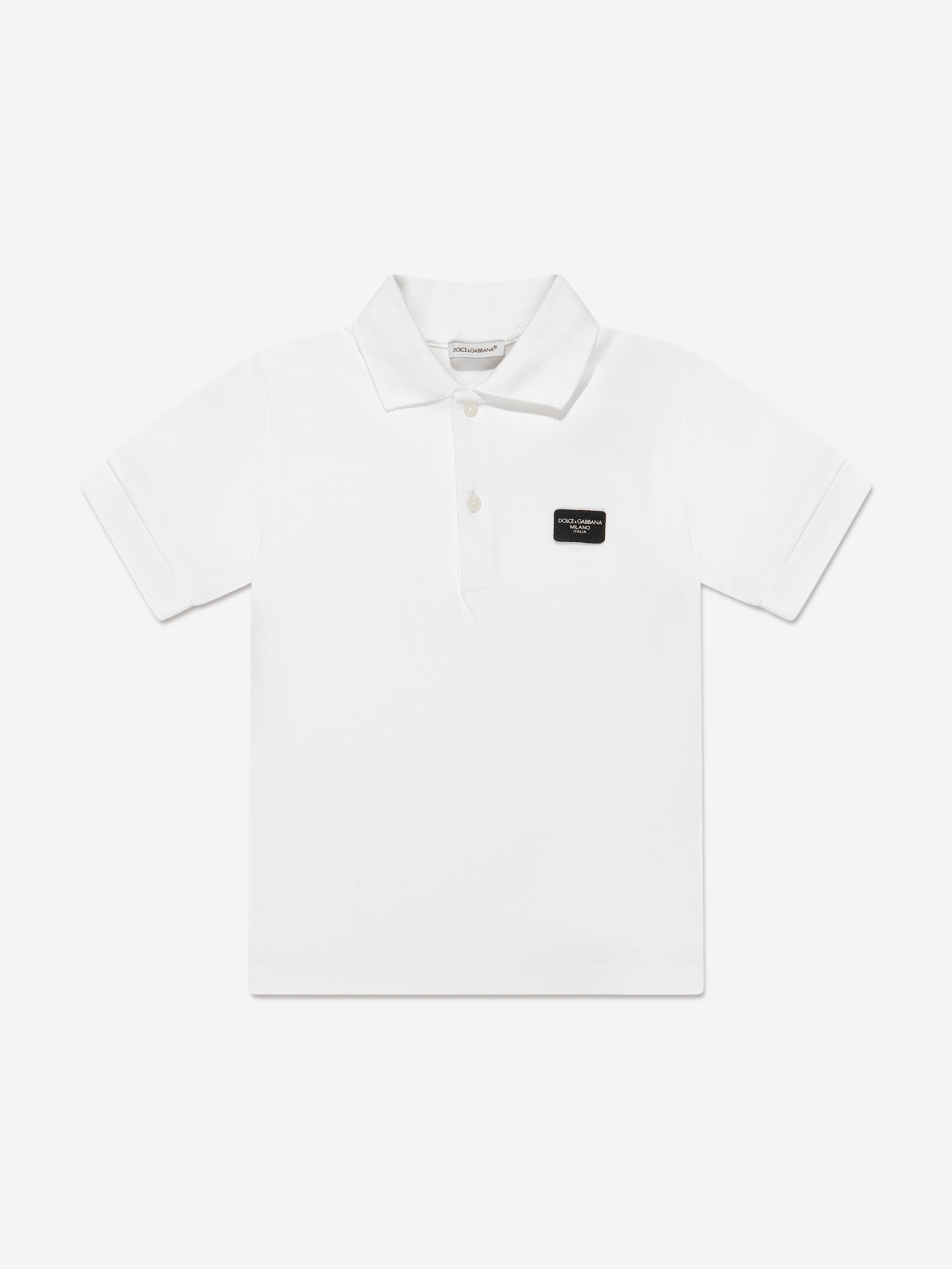 Dolce & Gabbana Boys Logo Polo Shirt in White