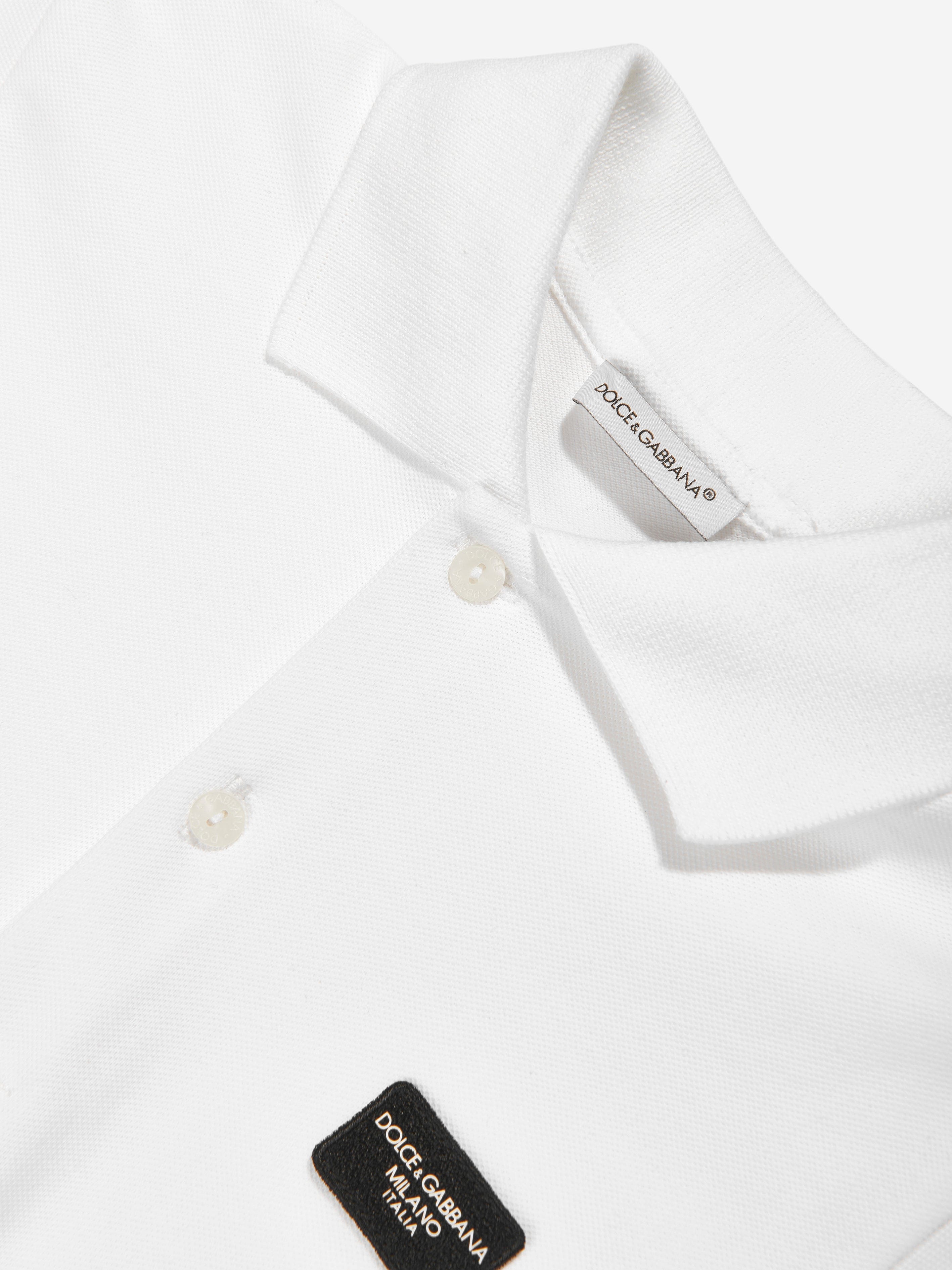 Dolce & Gabbana Boys Logo Polo Shirt in White