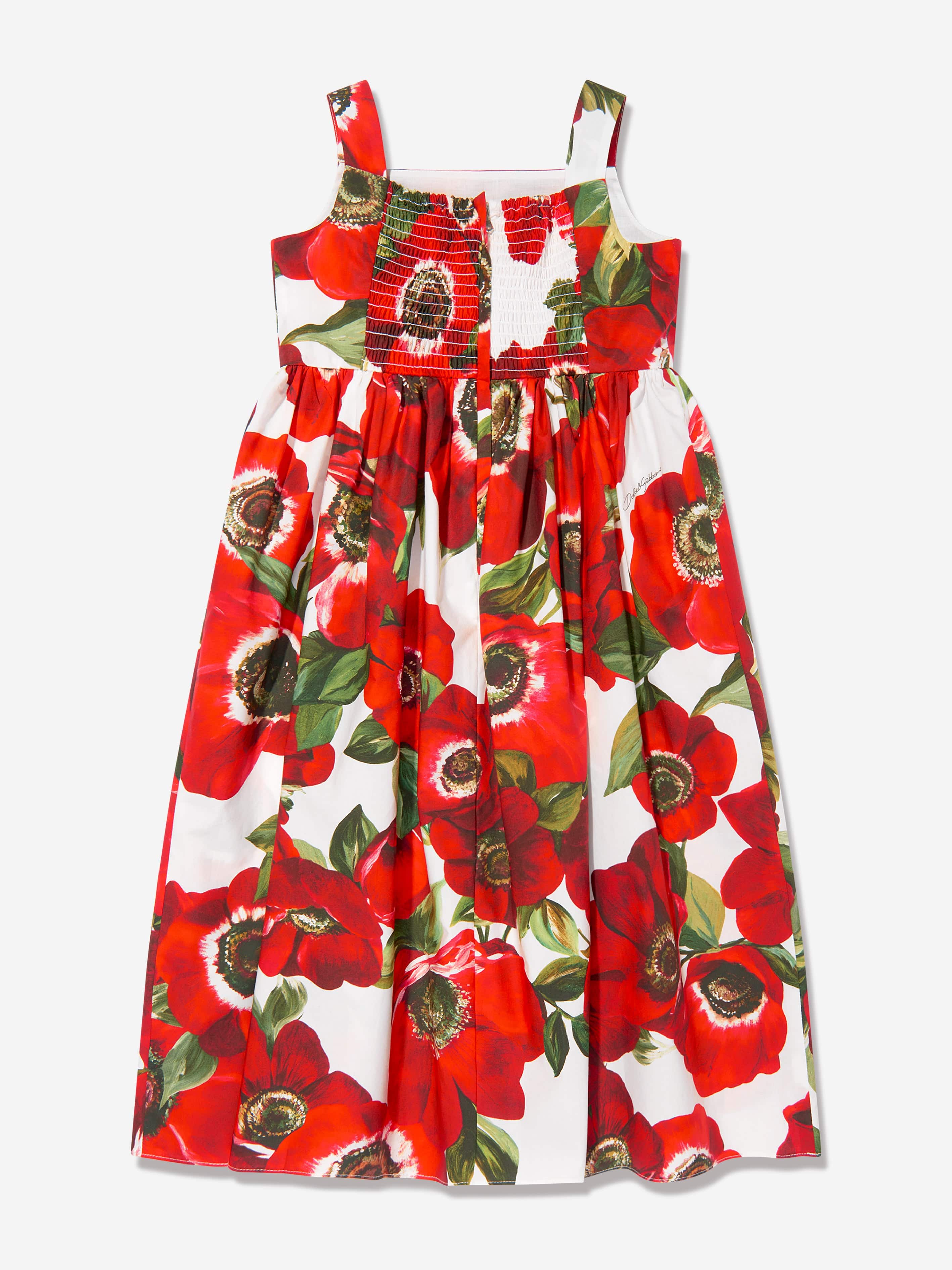 Dolce & Gabbana Girls Anemone Print Dress in Multicolour