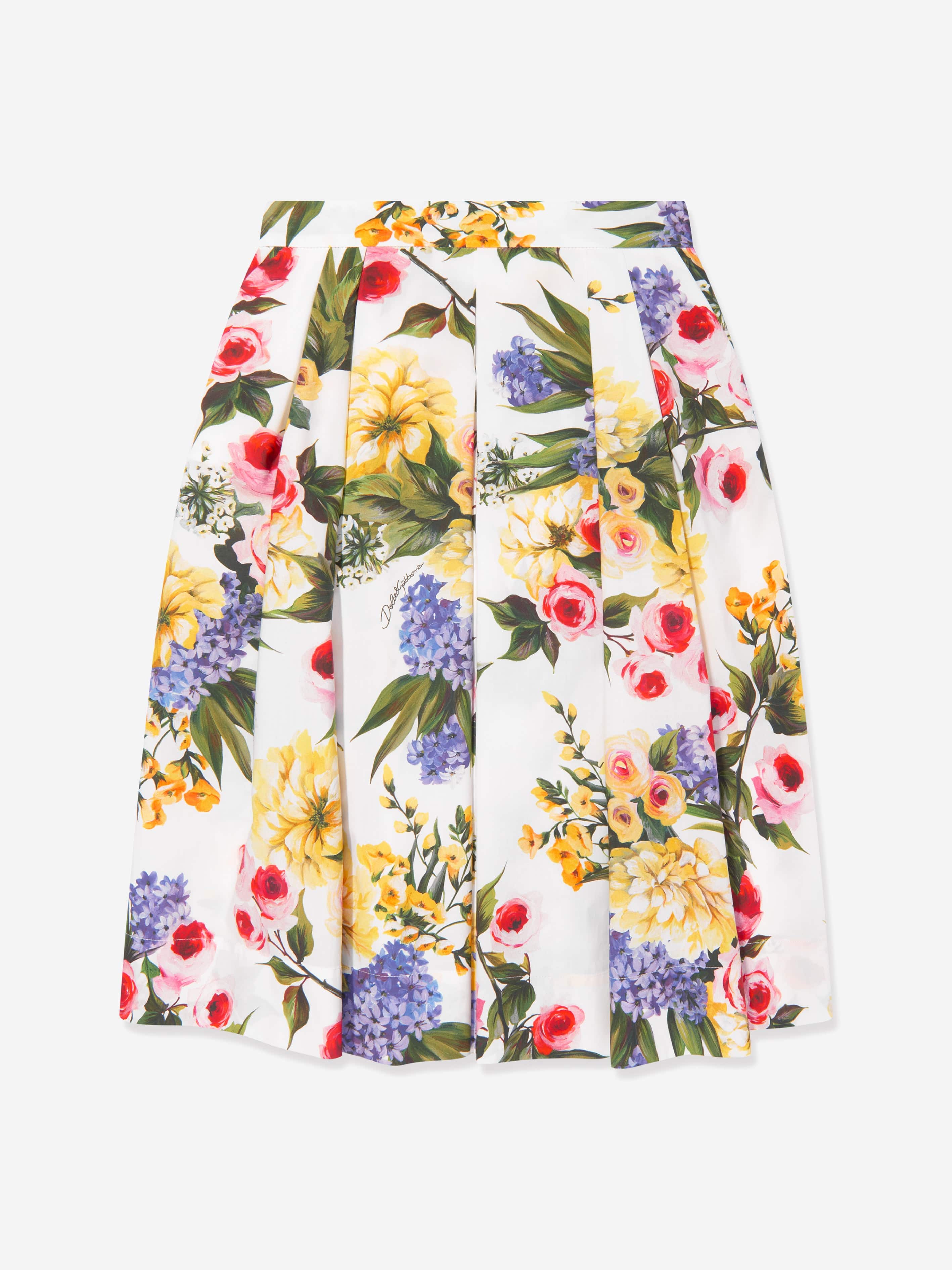 Dolce & Gabbana Girls Flower Print Skirt in Multicolour