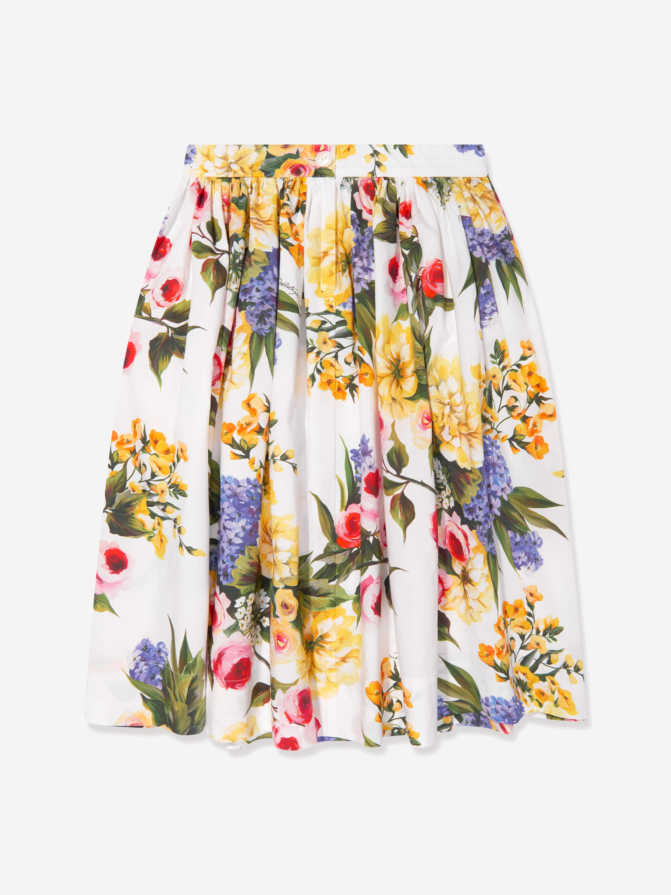 Dolce & Gabbana Girls Flower Print Skirt in Multicolour