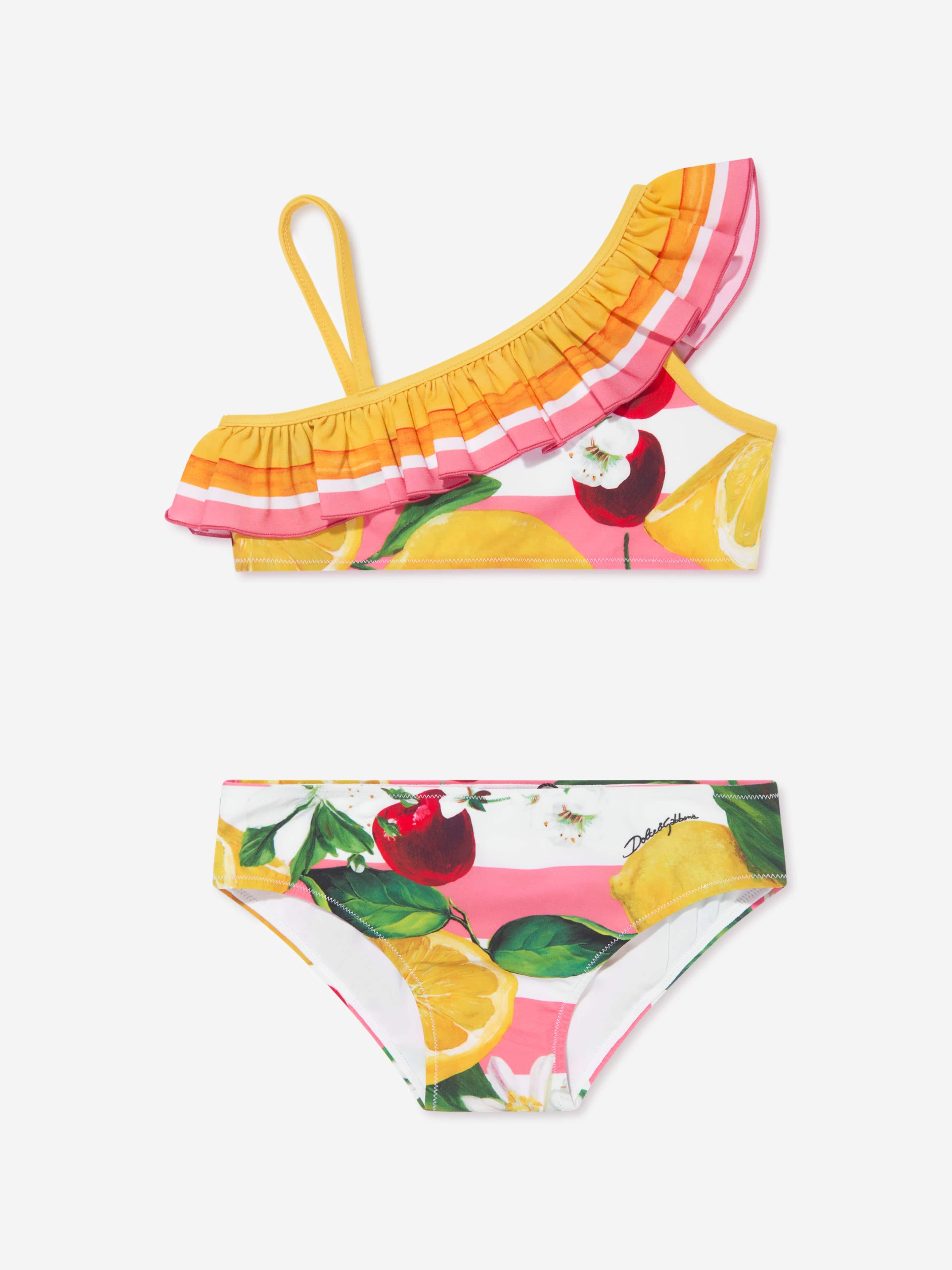 Dolce & Gabbana Girls Lemon and Cherry Bikini in Multicolour