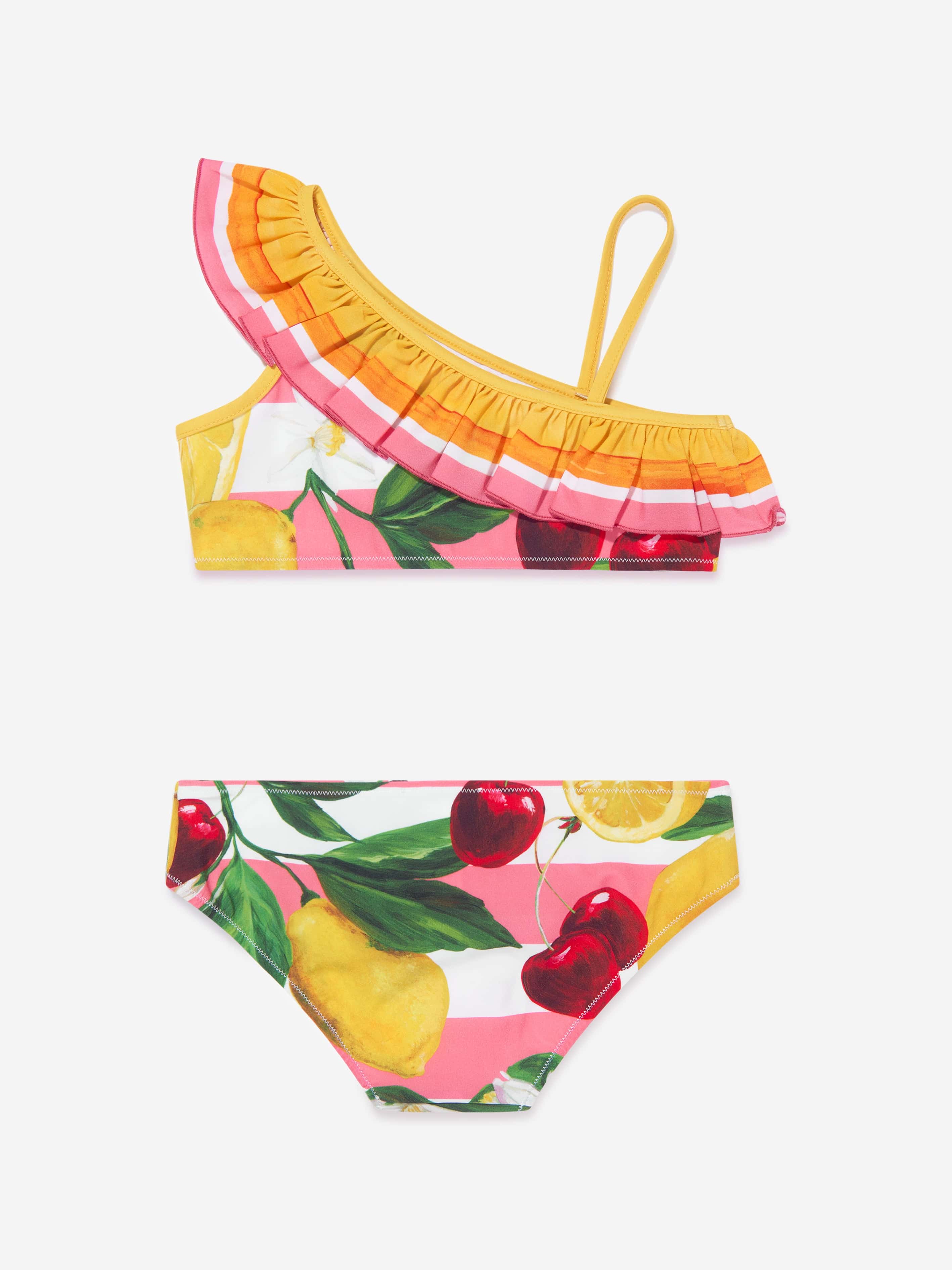 Dolce & Gabbana Girls Lemon and Cherry Bikini in Multicolour