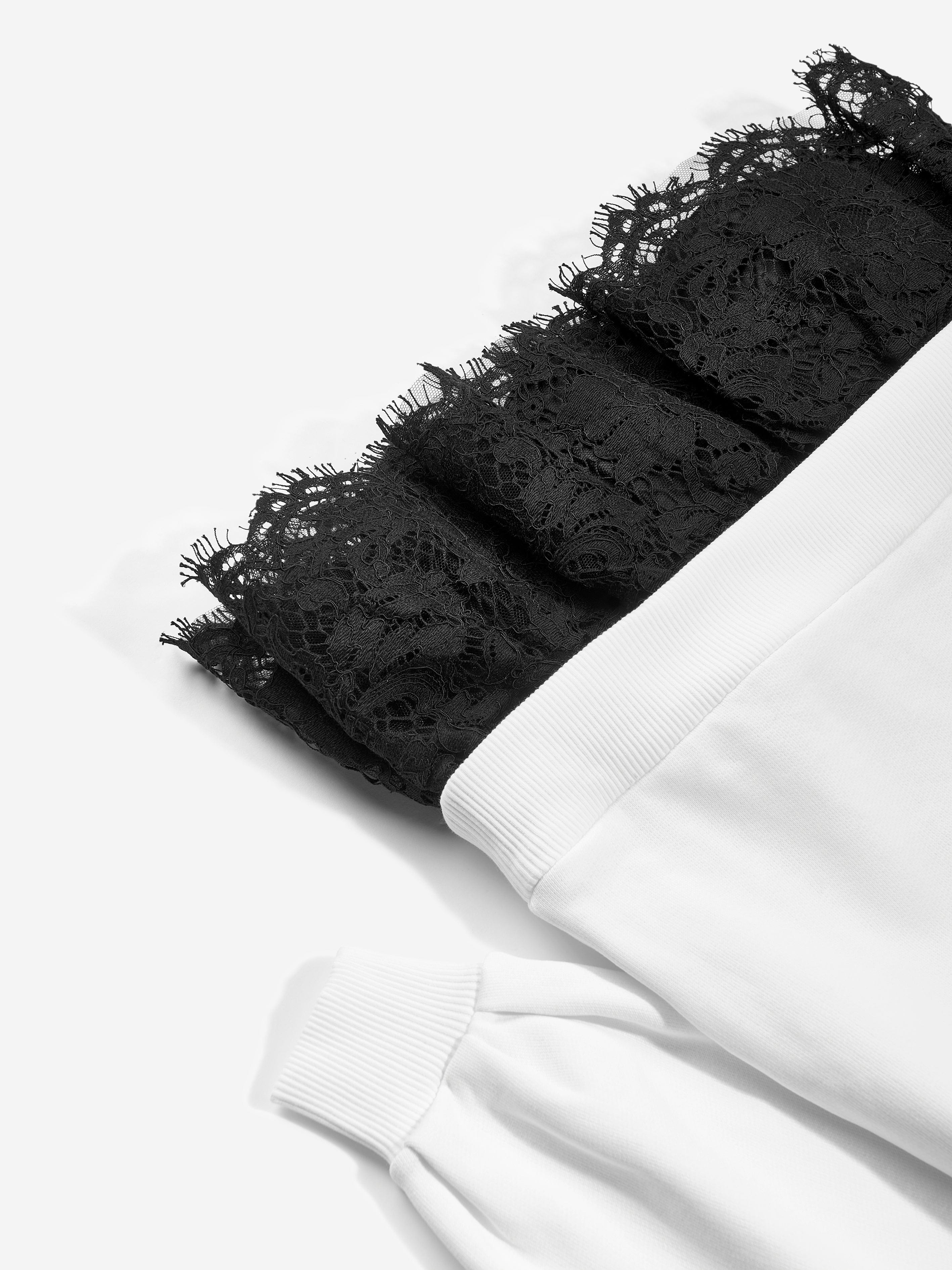 Dolce & Gabbana Girls Logo Sweater Dress in White