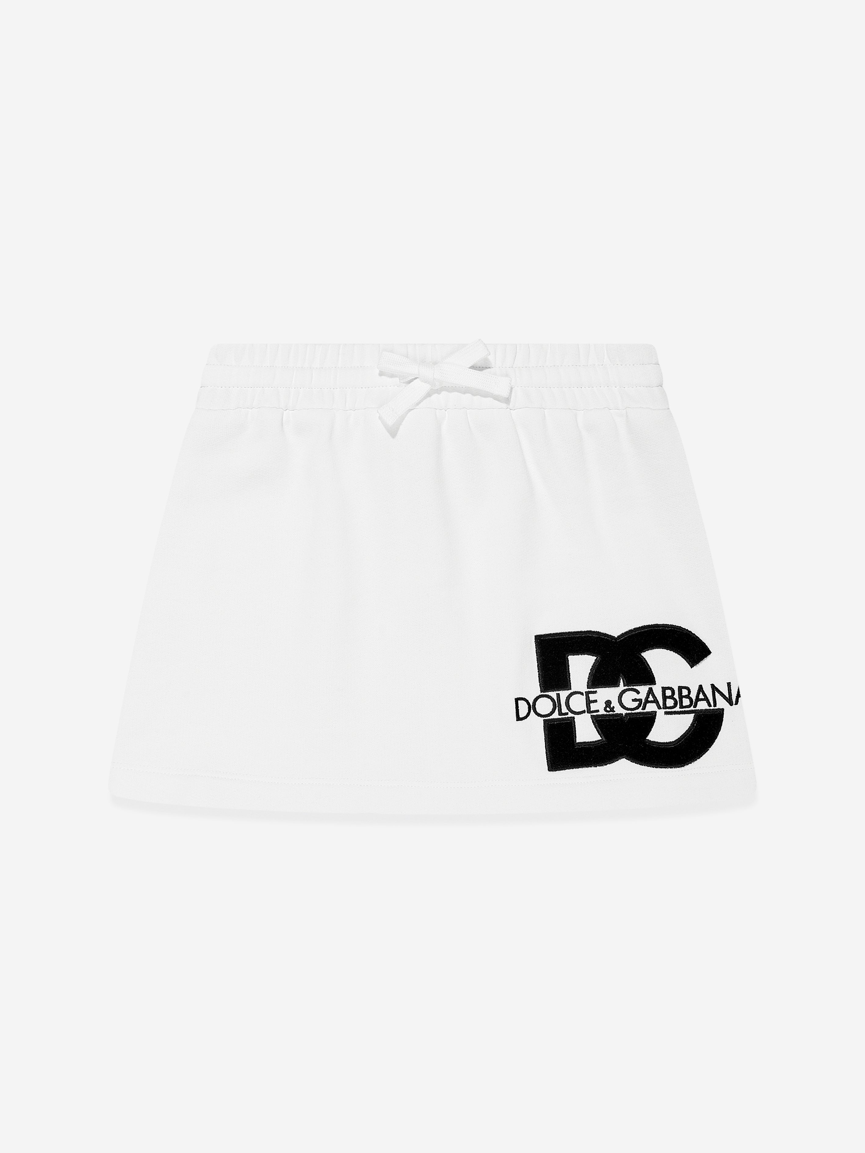 Dolce & Gabbana Girls Logo Skirt in White