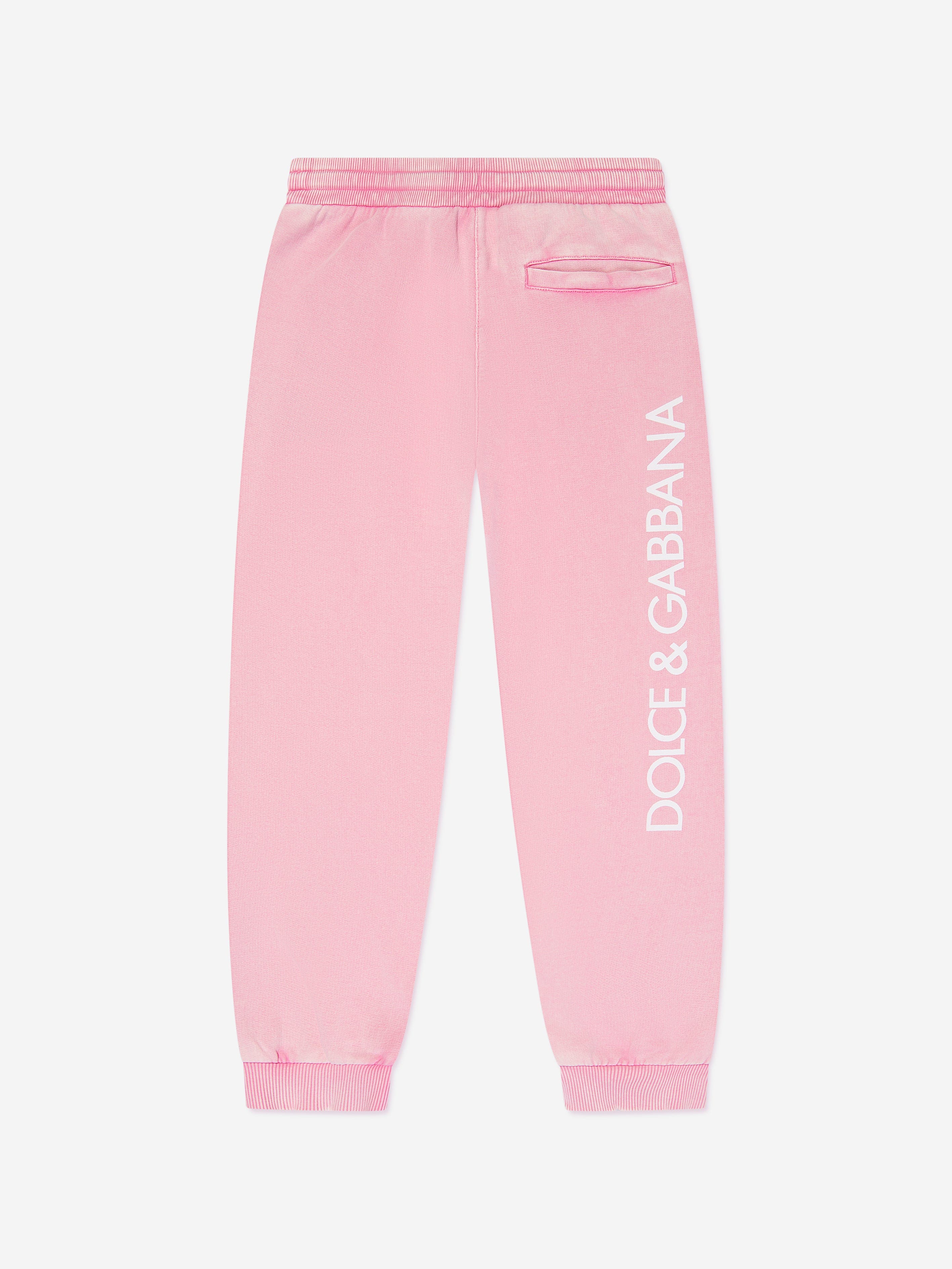 Dolce & Gabbana Girls Logo Joggers in Pink