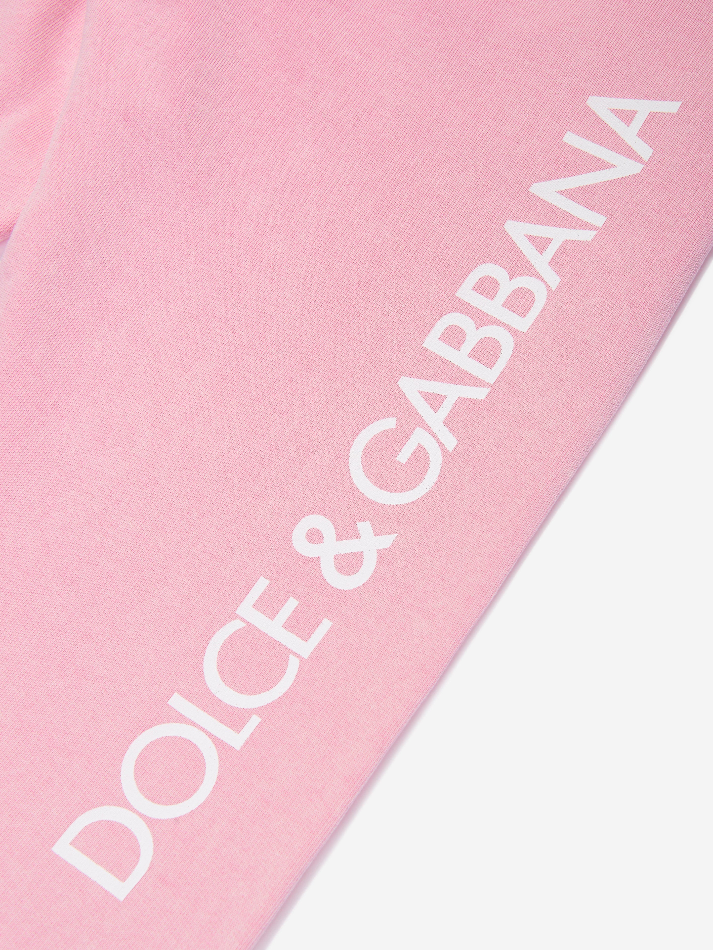 Dolce & Gabbana Girls Logo Joggers in Pink