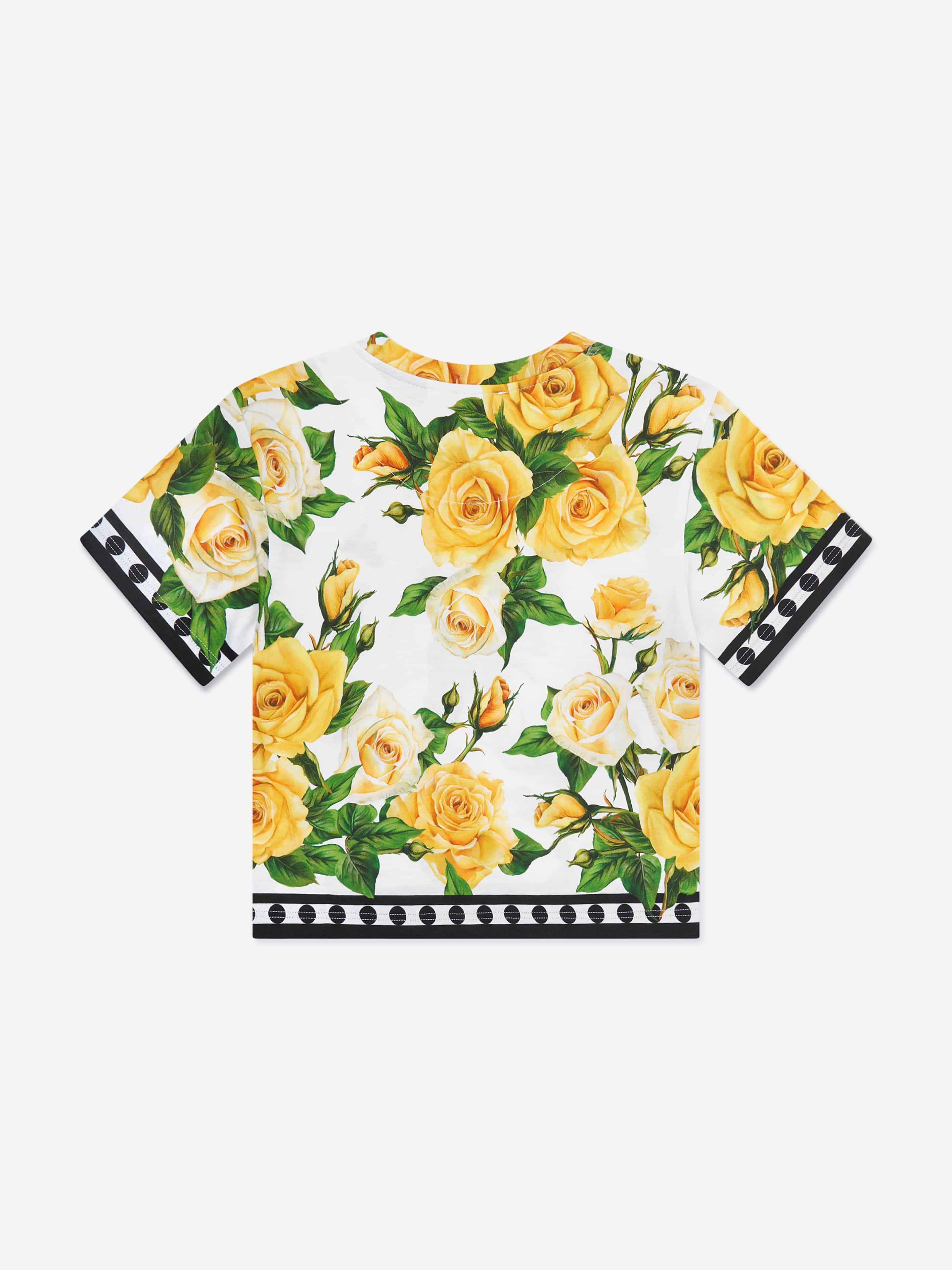 Dolce & Gabbana Girls Rose Print T-Shirt in Multicolour