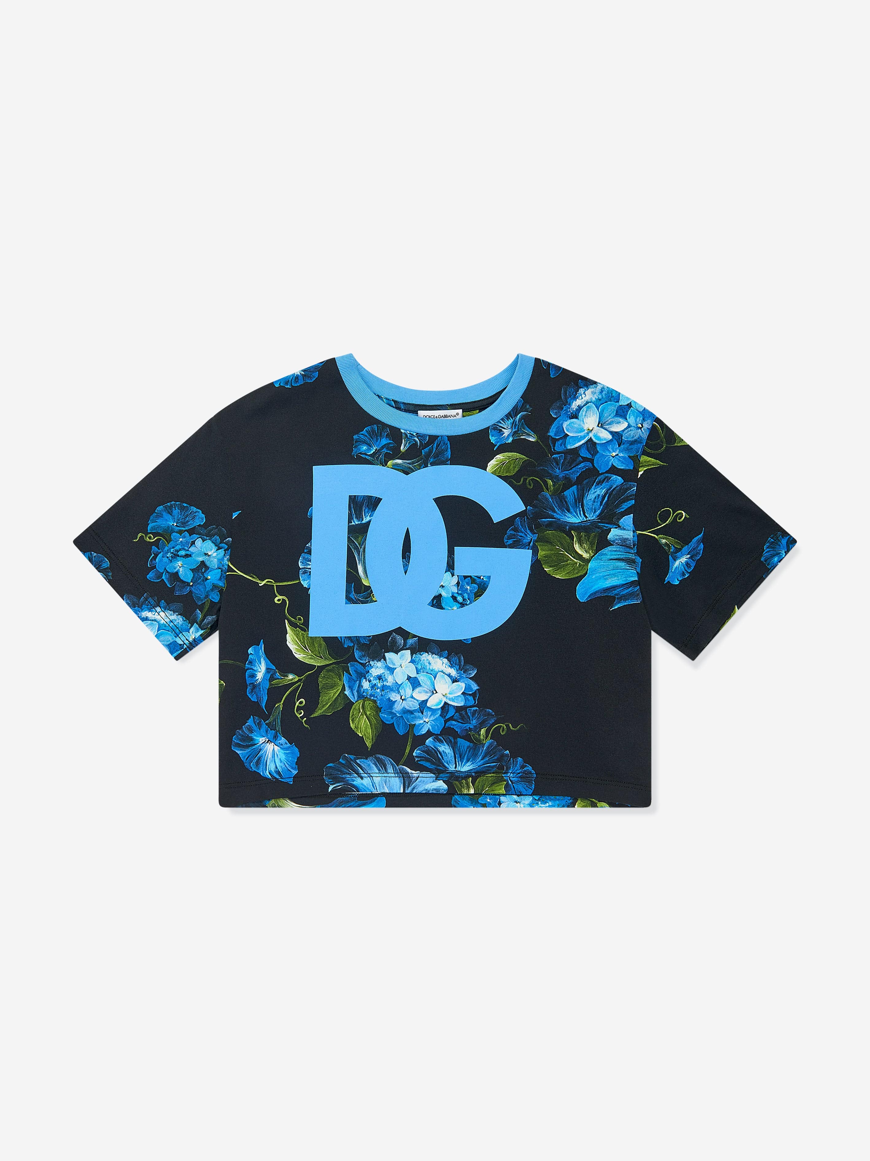 Dolce & Gabbana Girls Bell Flower Logo T-Shirt in Multicolour