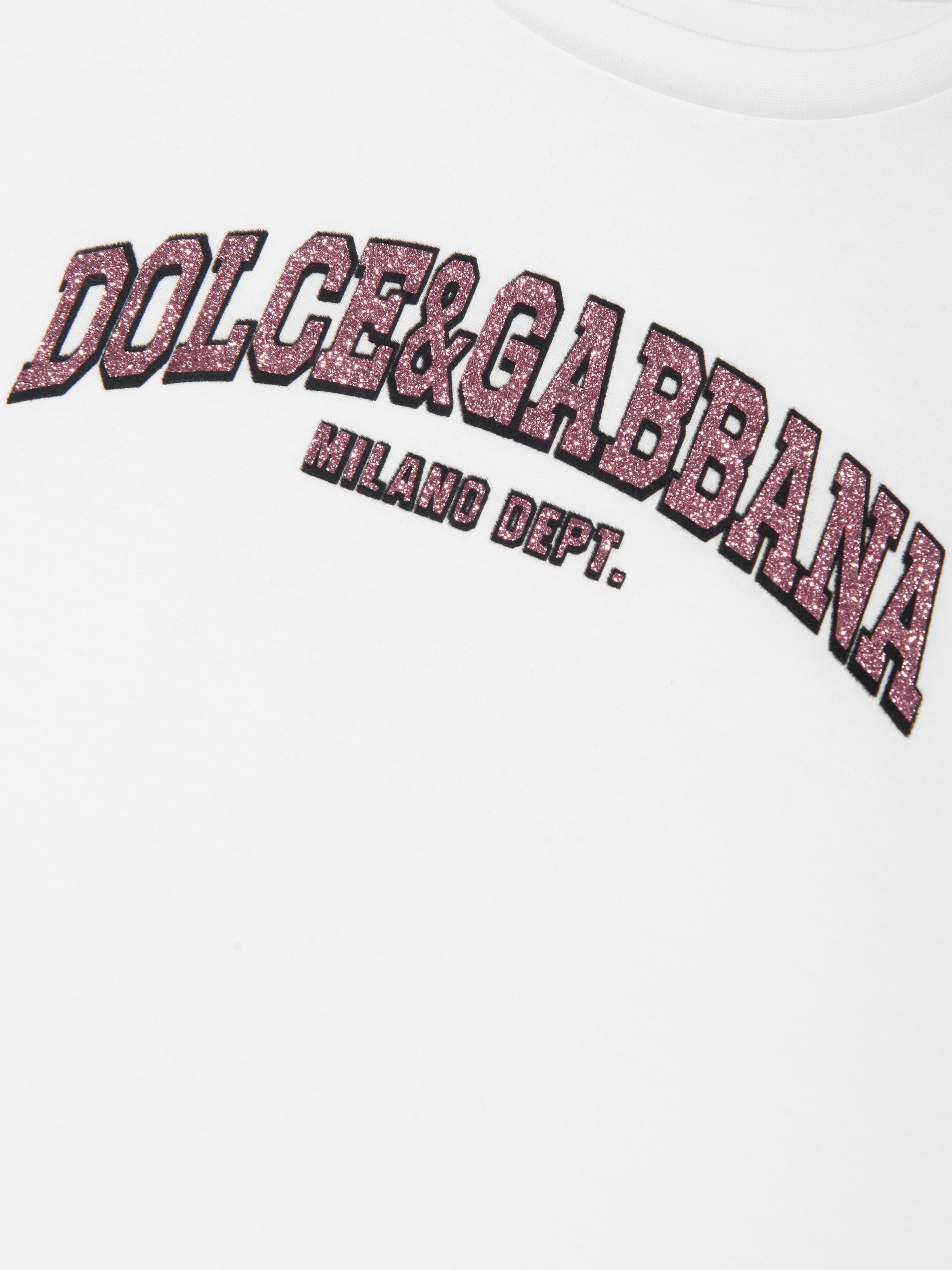 Dolce & Gabbana Girls Logo T-Shirt in White