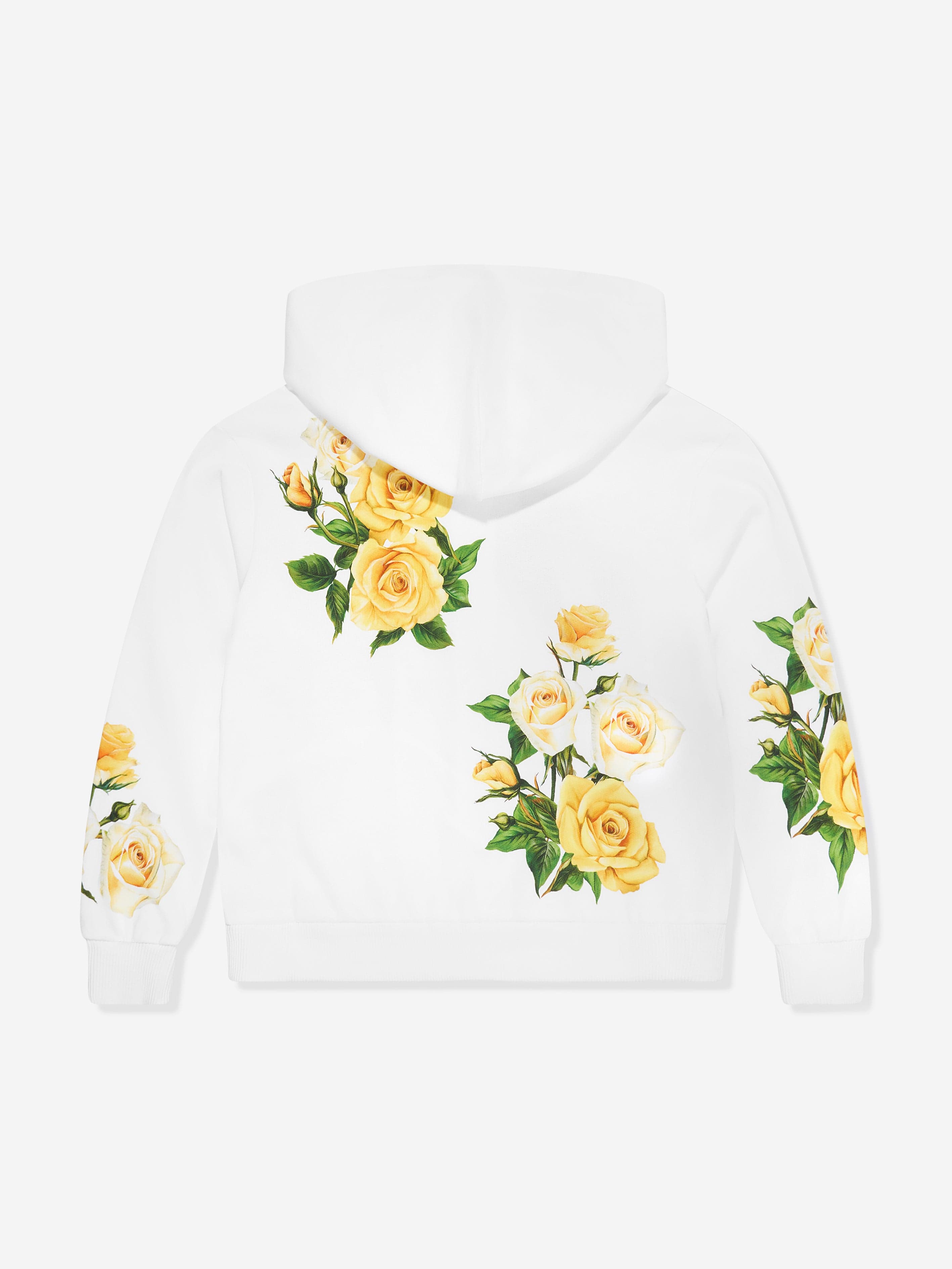 Dolce & Gabbana Girls Rose Print Hoodie in Multicolour