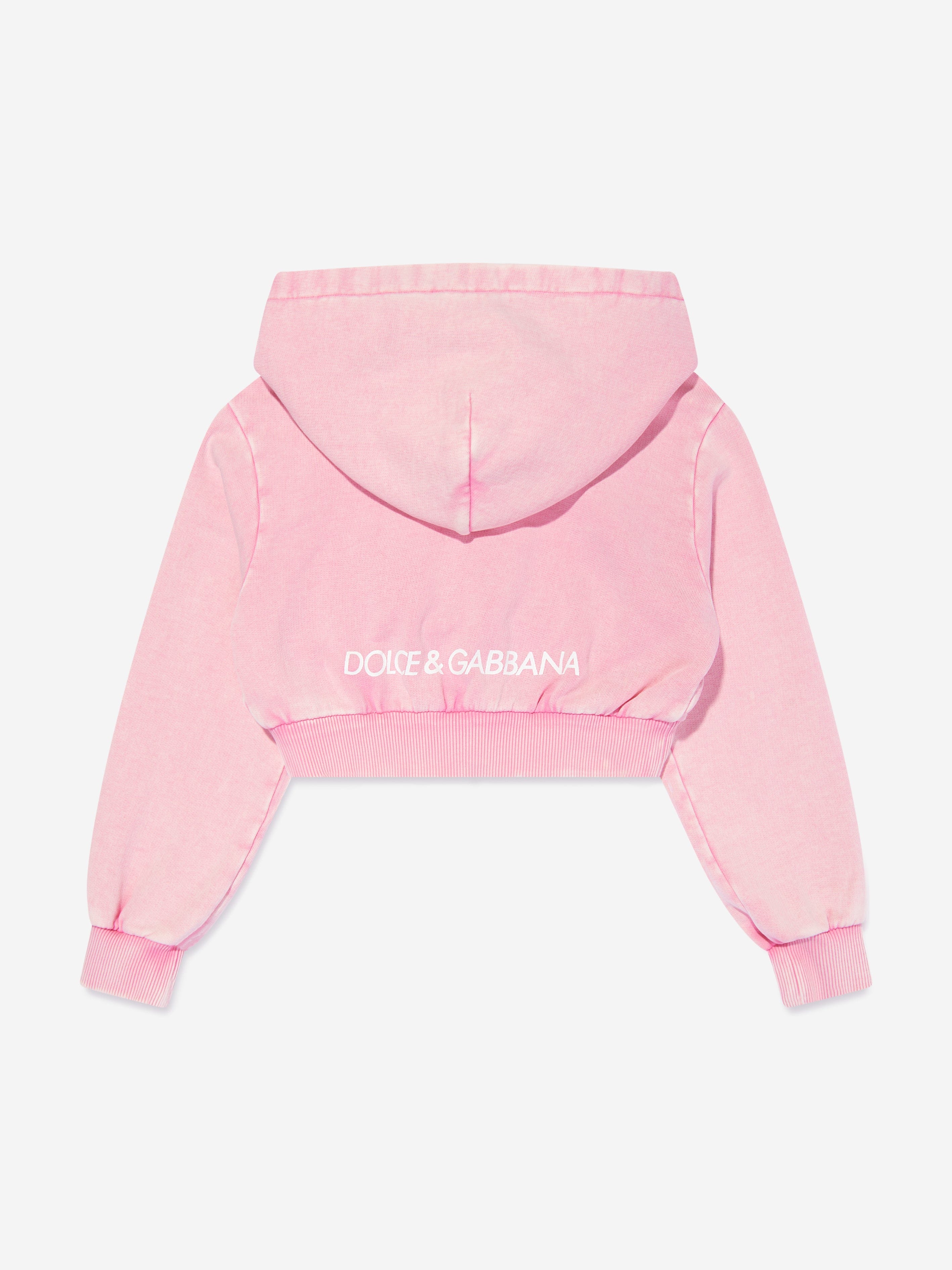 Dolce & Gabbana Girls Logo Zip Up Top in Pink