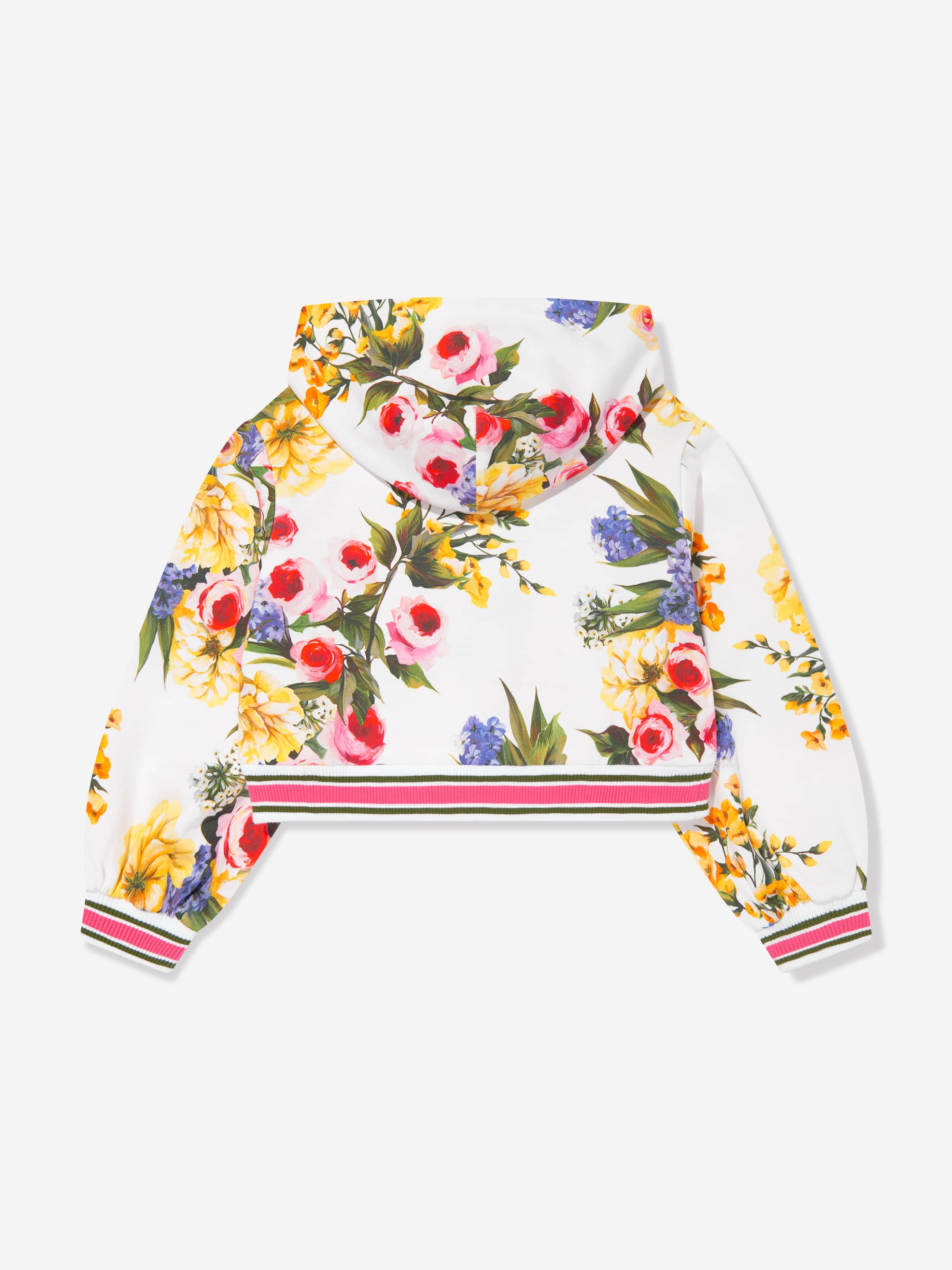 Dolce & Gabbana Girls Flower Print Zip Up Top in Multicolour