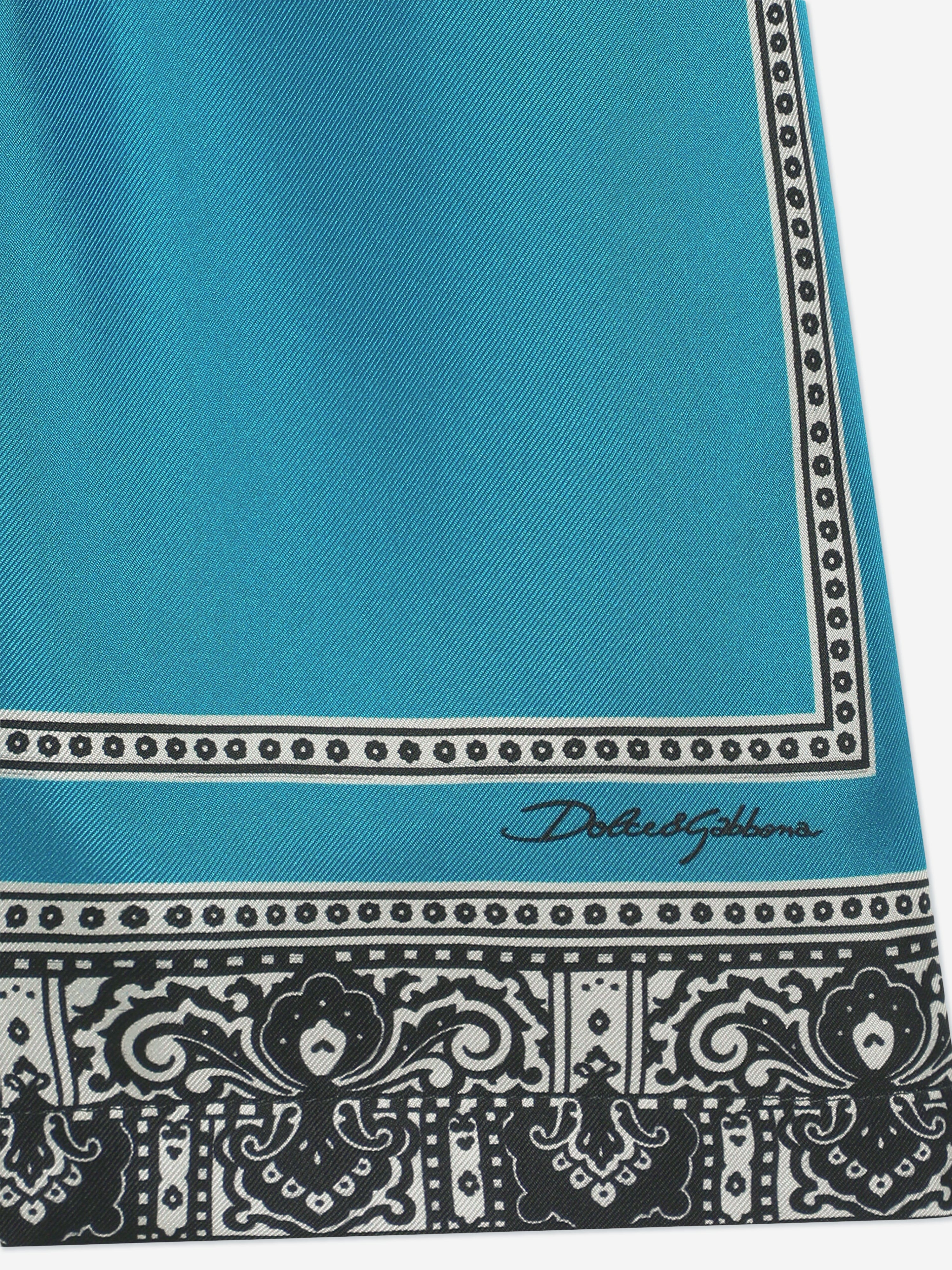 Dolce & Gabbana Boys Silk Bandana Print Shorts in Blue