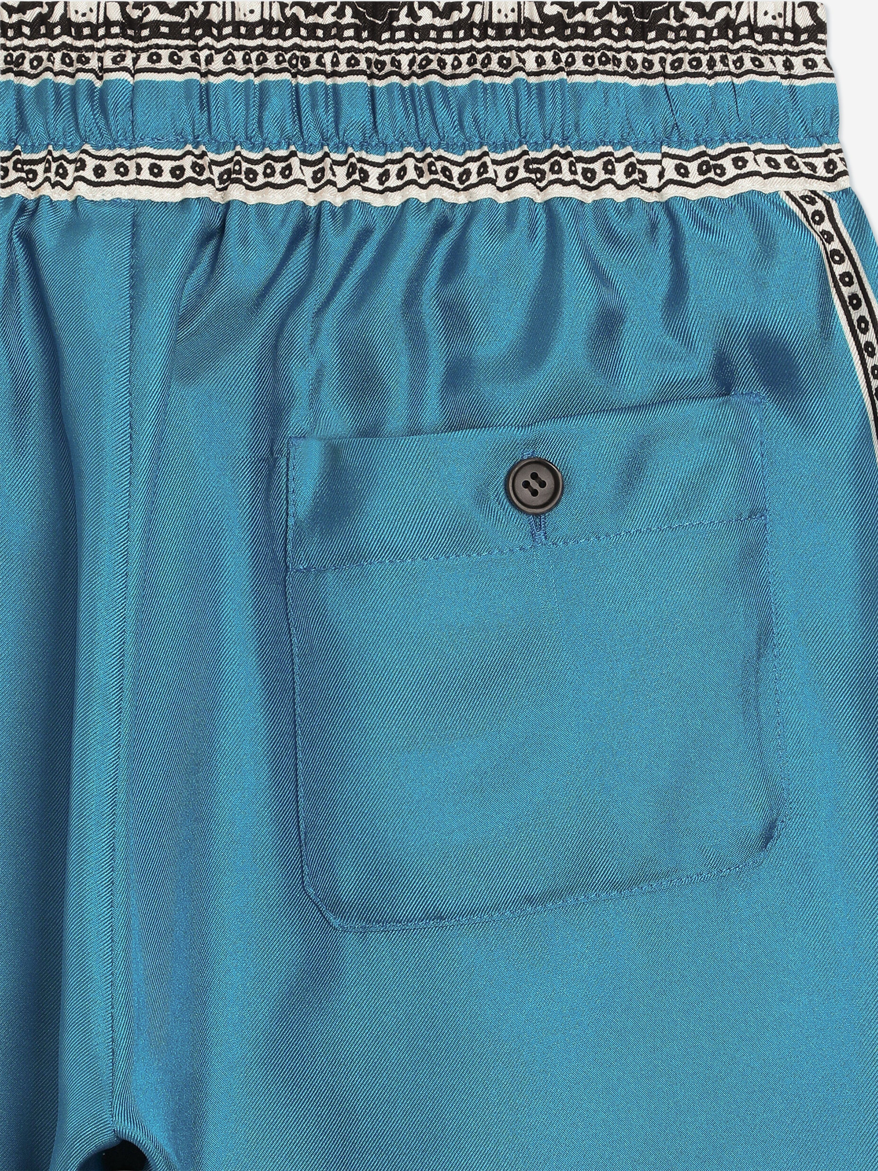 Dolce & Gabbana Boys Silk Bandana Print Shorts in Blue