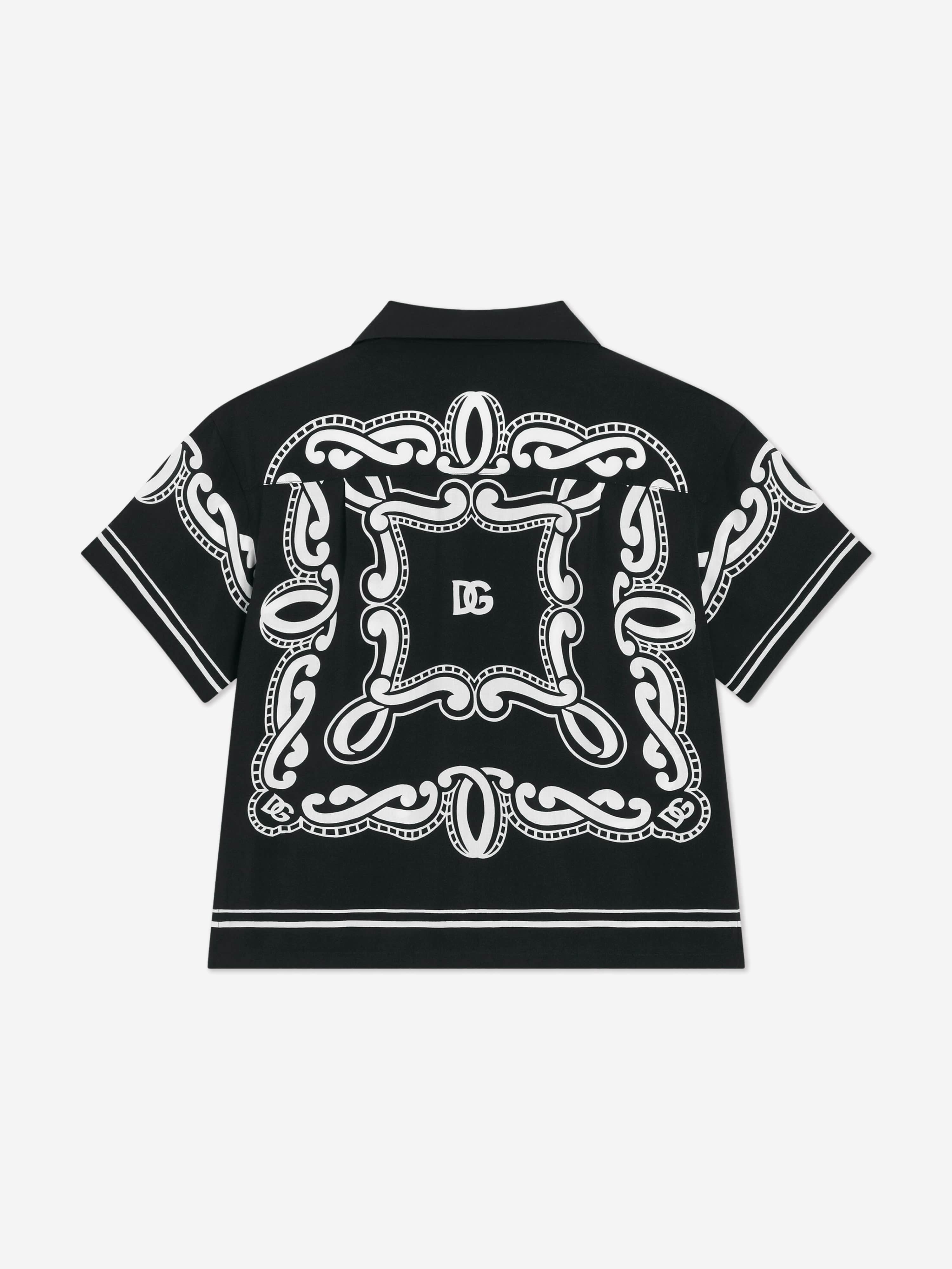 Dolce & Gabbana Boys Bandana Print Shirt in Black
