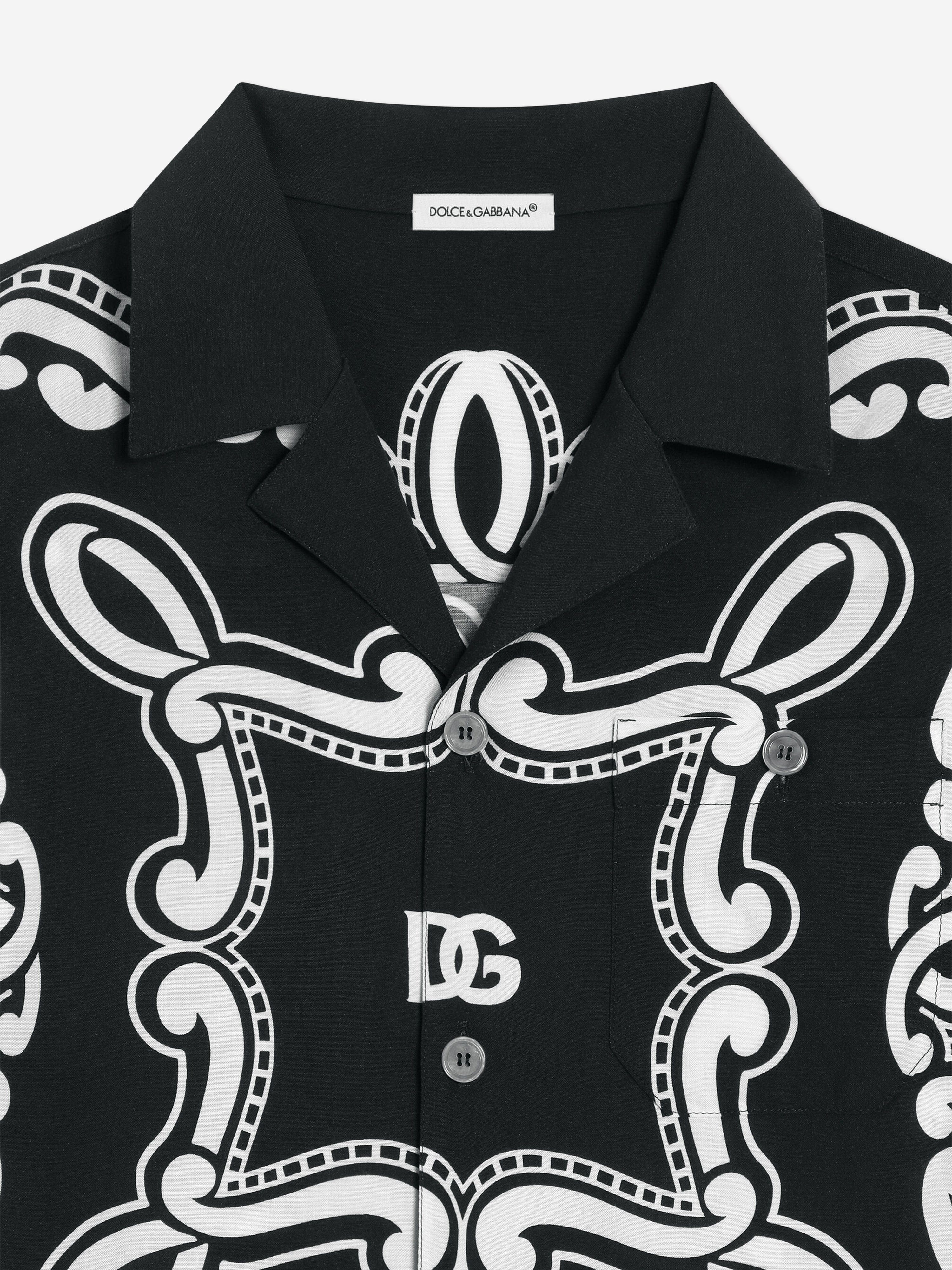 Dolce & Gabbana Boys Bandana Print Shirt in Black