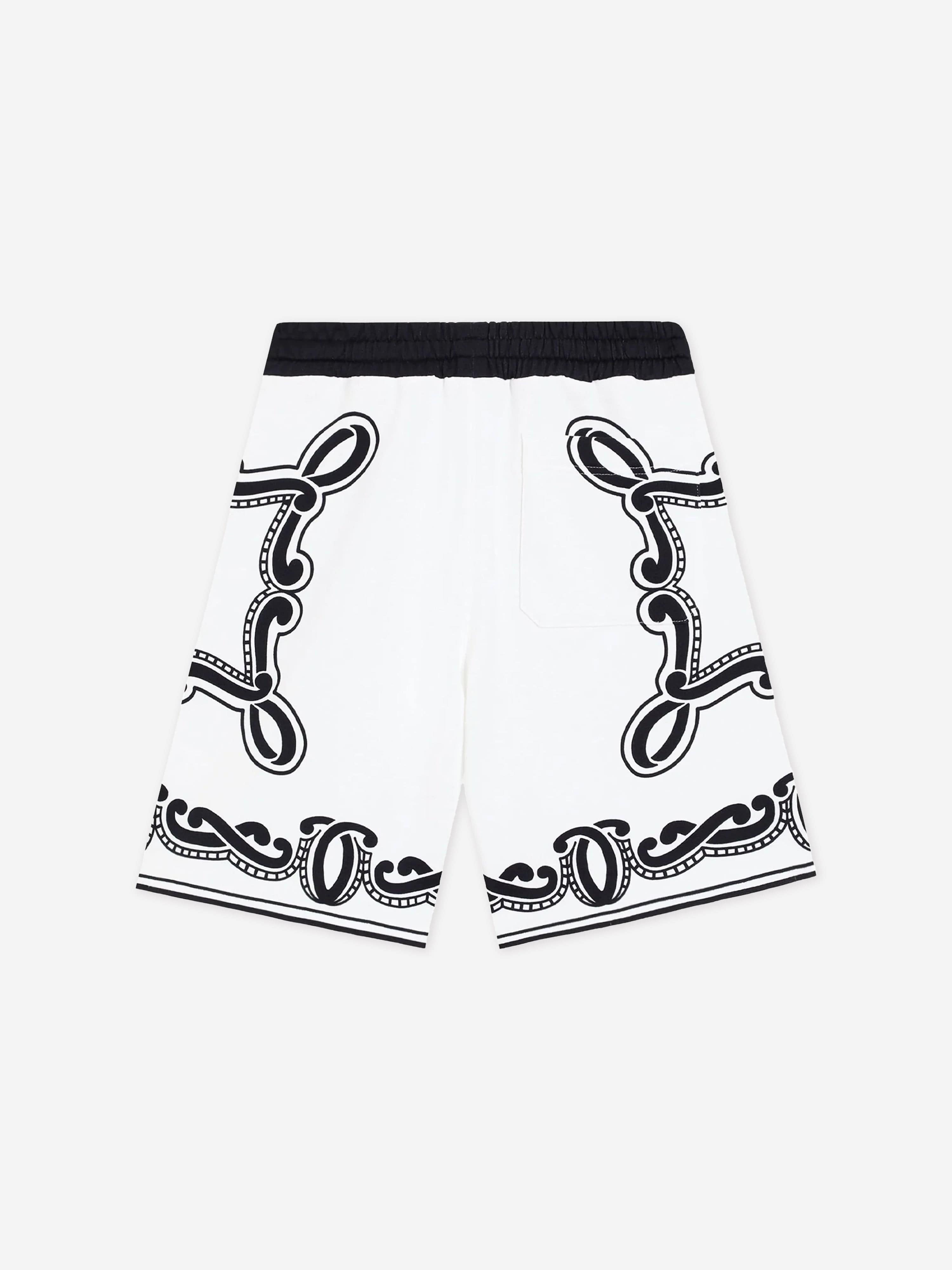 Dolce & Gabbana Boys Bandana Print Bermuda Shorts in White