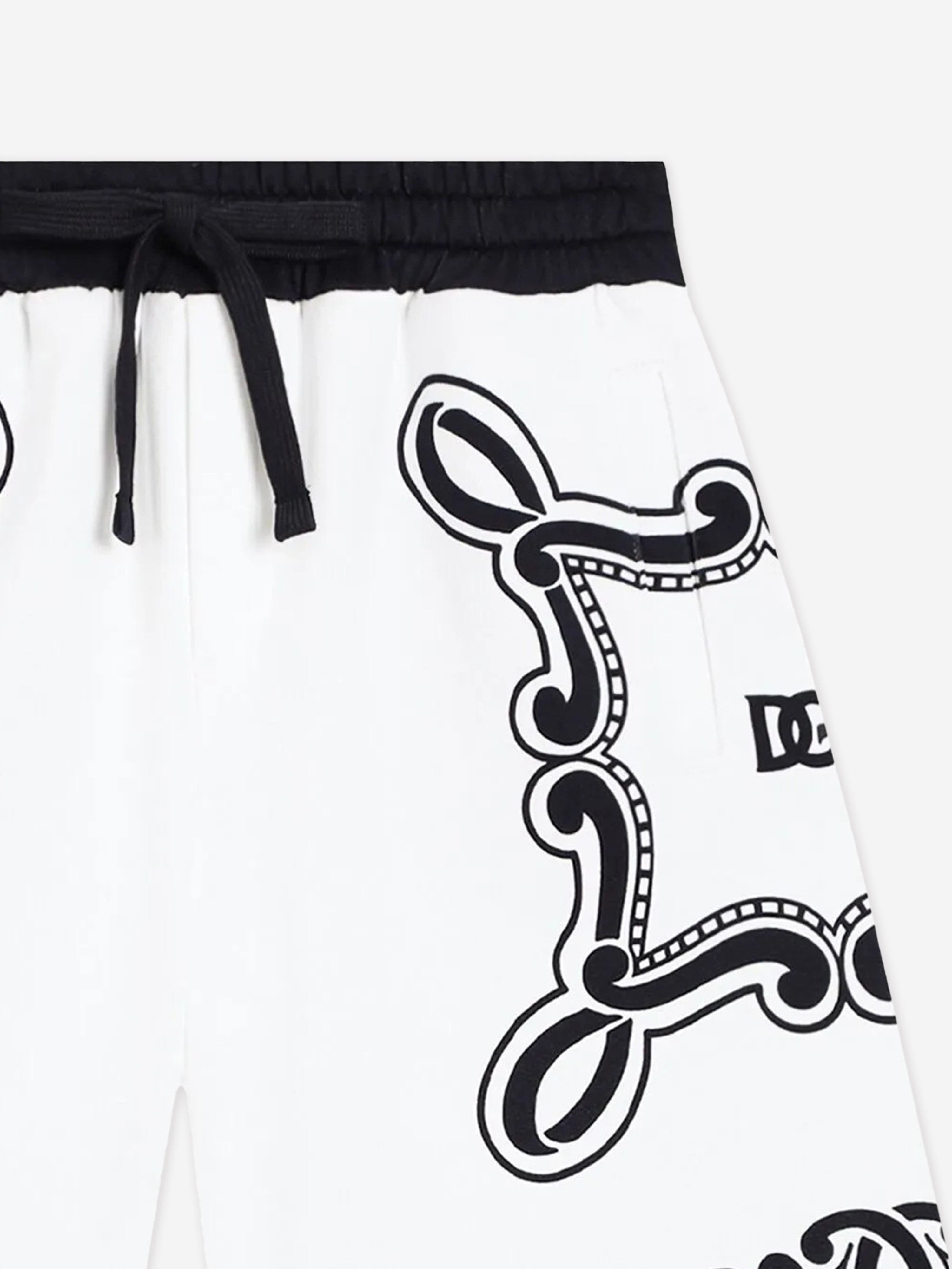 Dolce & Gabbana Boys Bandana Print Bermuda Shorts in White