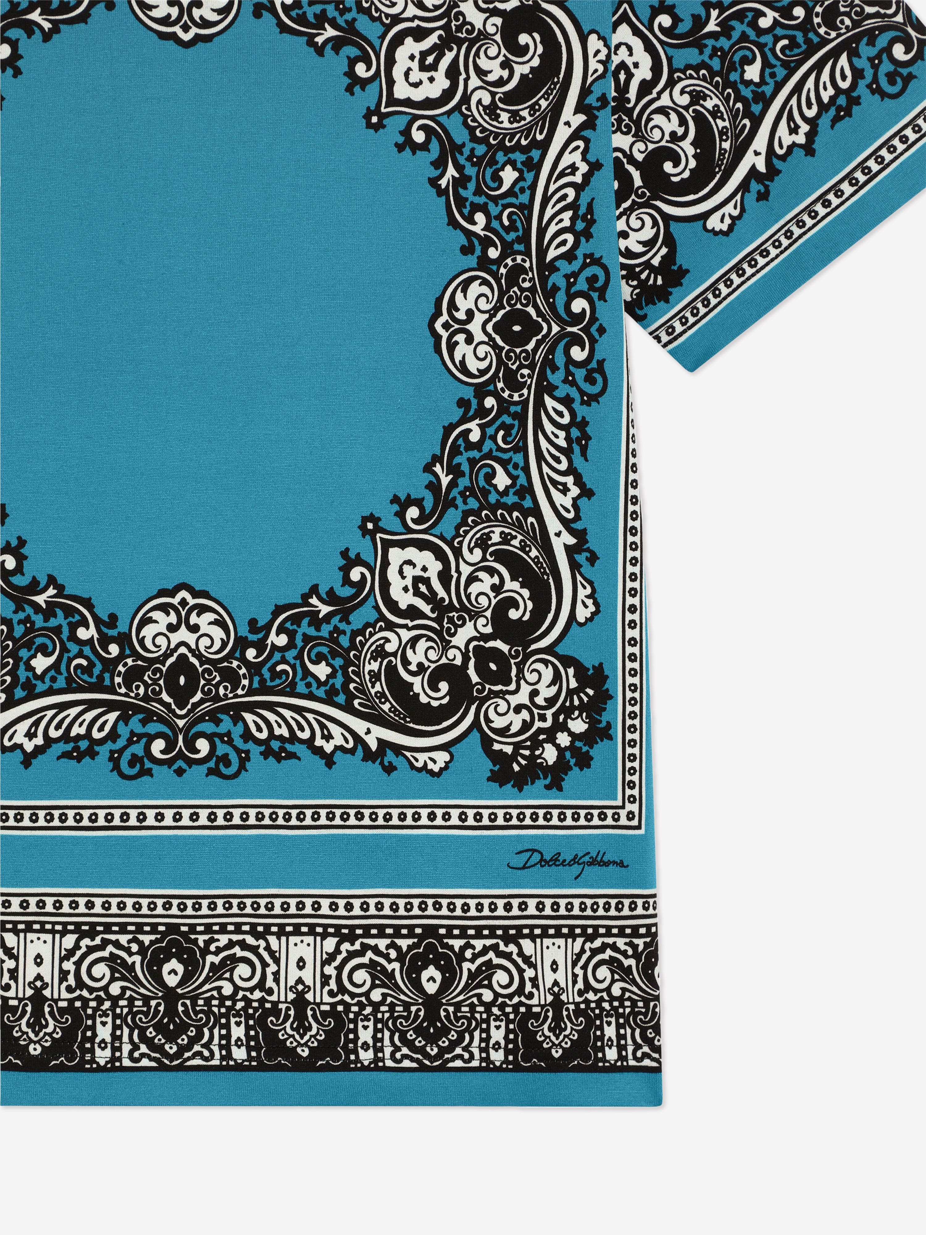Dolce & Gabbana Boys Bandana Print T-Shirt in Blue