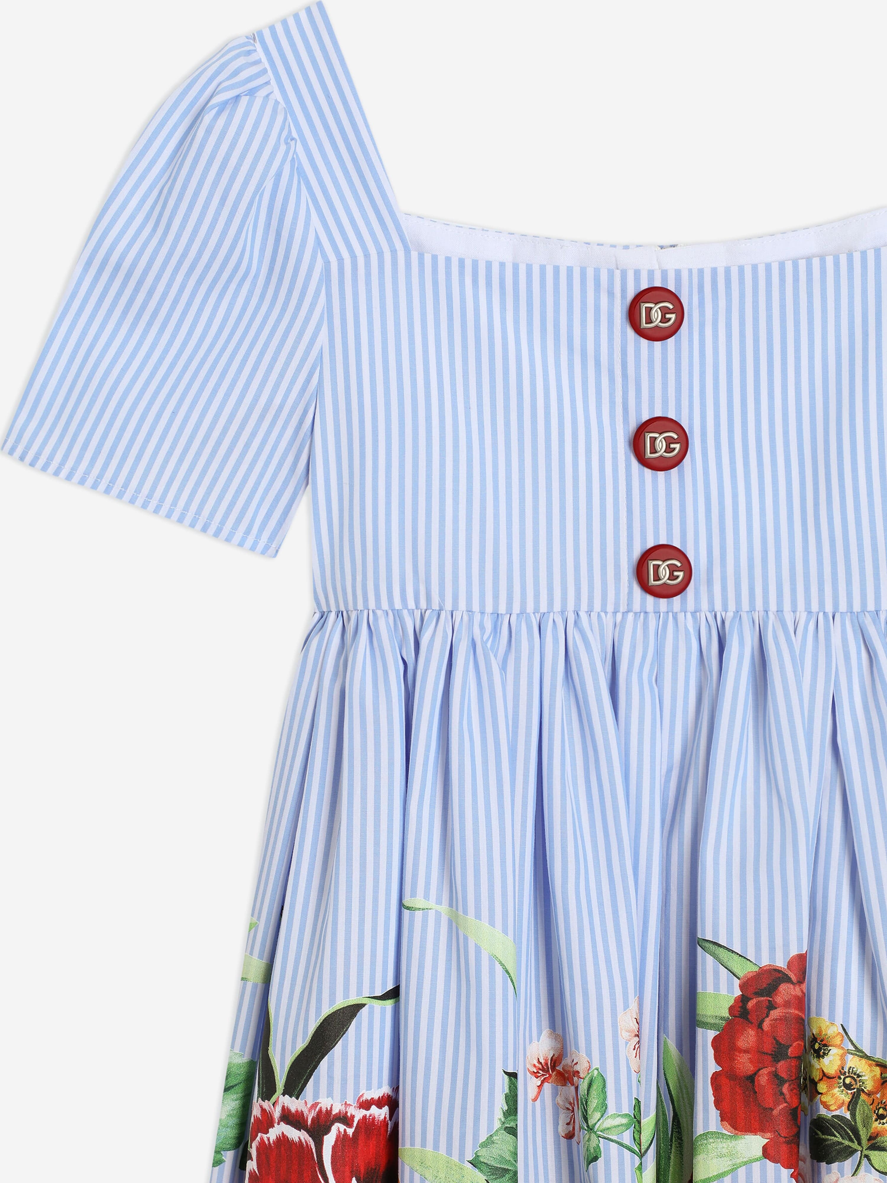 Dolce & Gabbana Girls Floral Print Dress in Multicolour