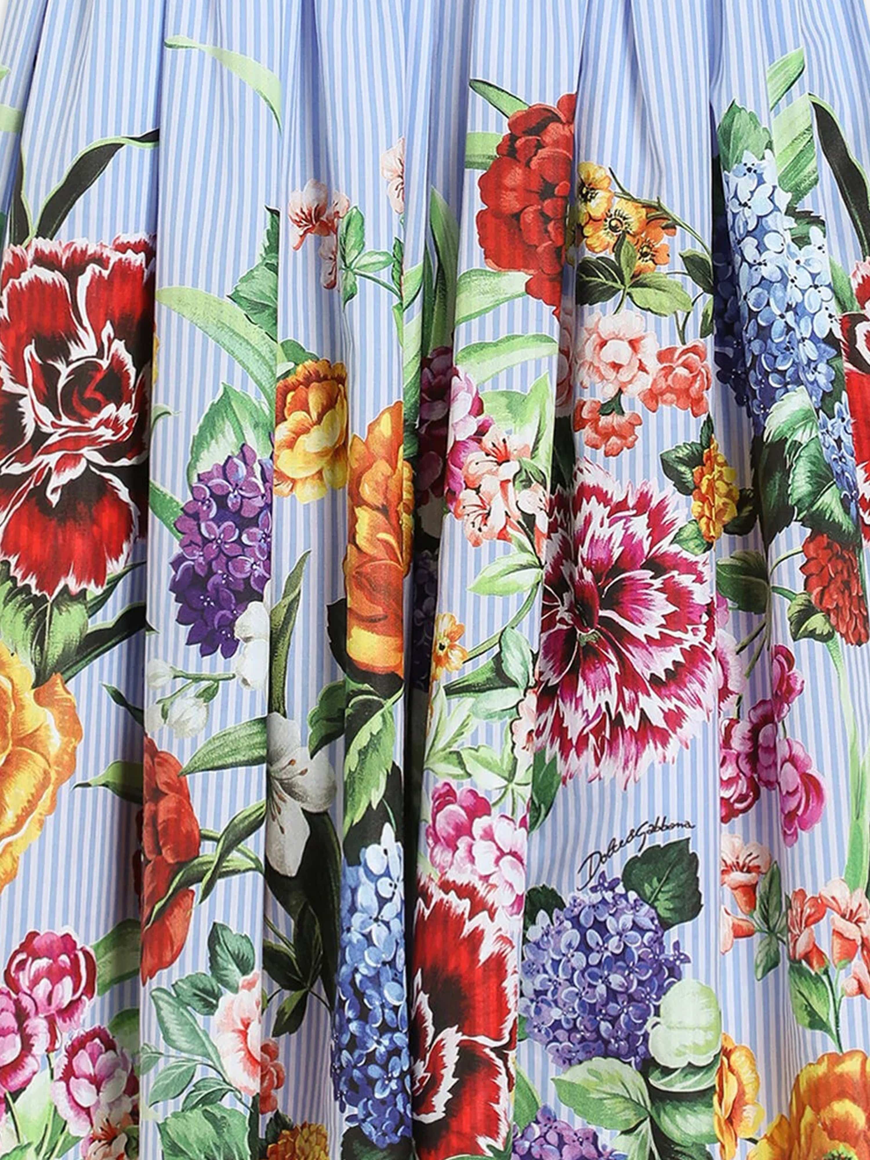 Dolce & Gabbana Girls Floral Print Dress in Multicolour