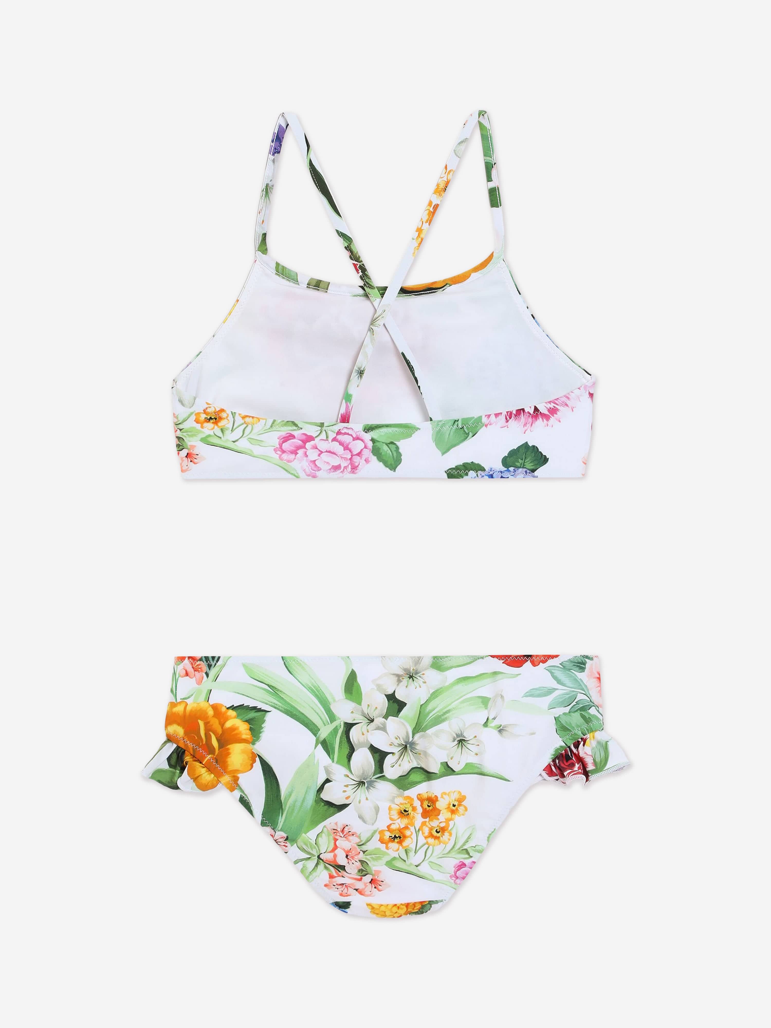 Dolce & Gabbana Girls Floral Print Bikini in Multicolour