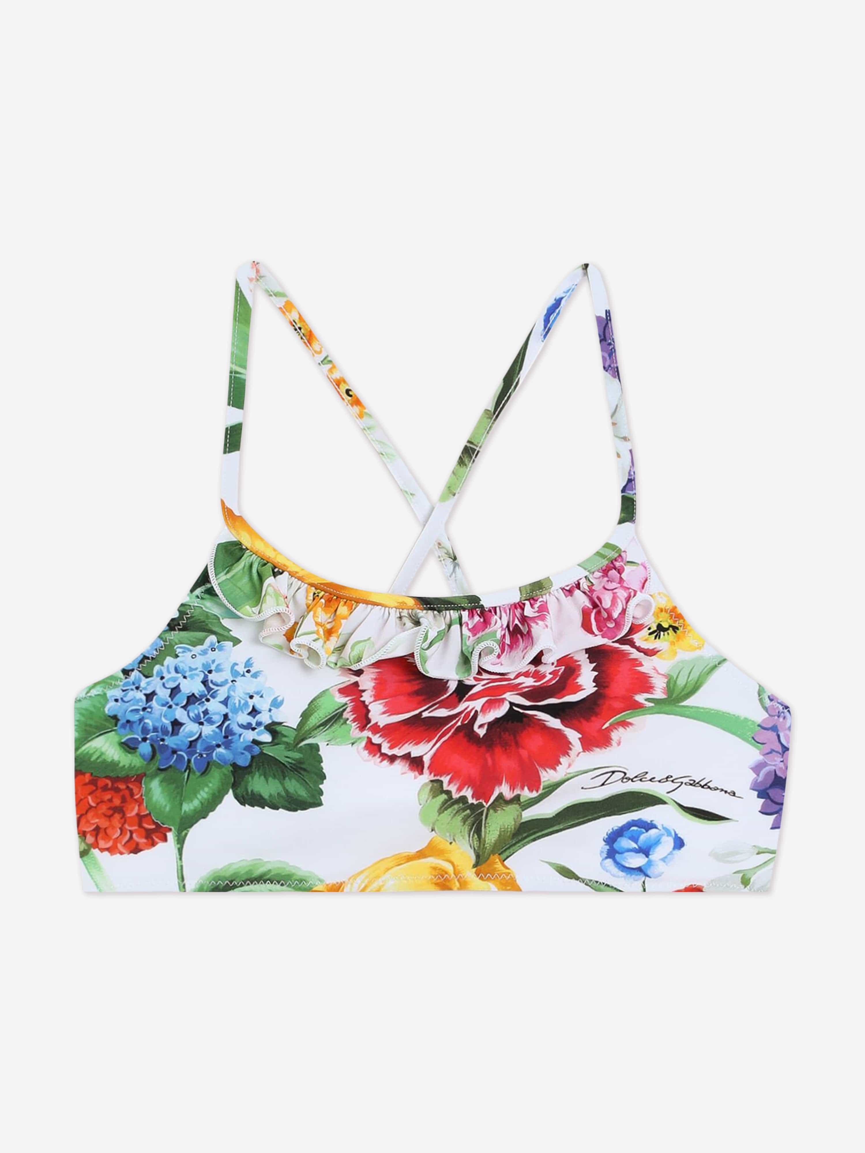 Dolce & Gabbana Girls Floral Print Bikini in Multicolour