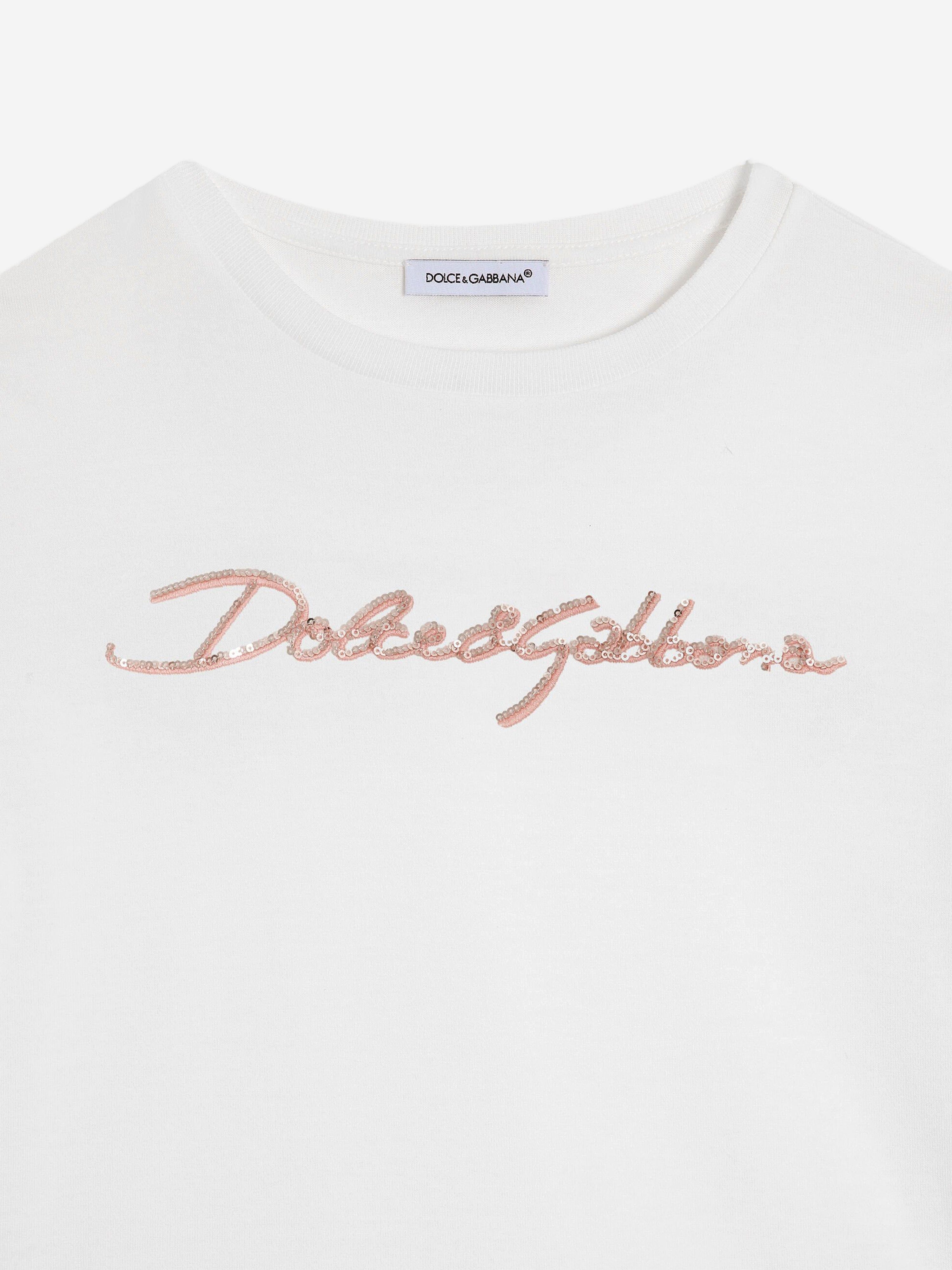 Dolce & Gabbana Girls Logo T-Shirt in White