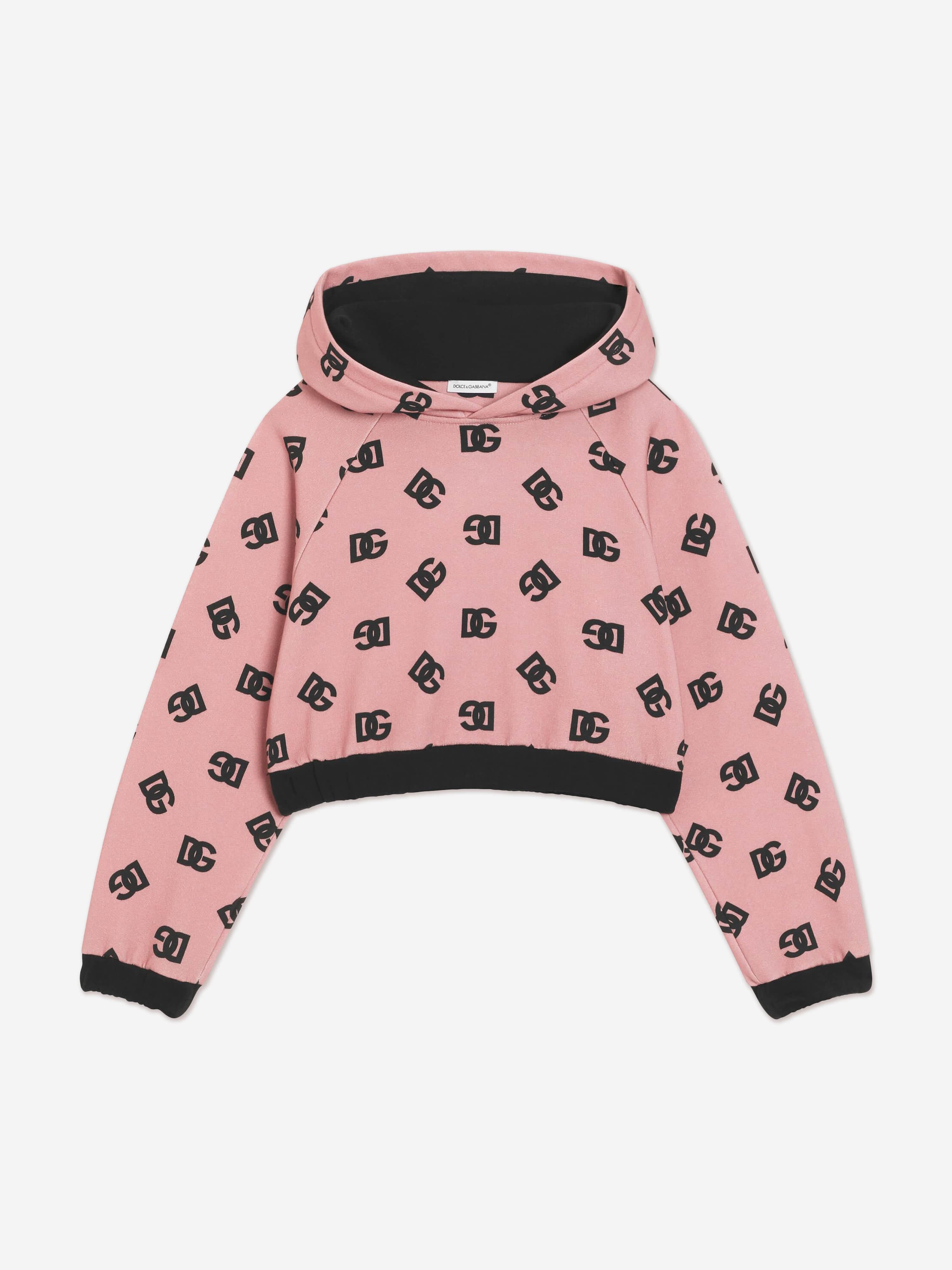 Dolce & Gabbana Girls Dg Logo Hoodie in Pink