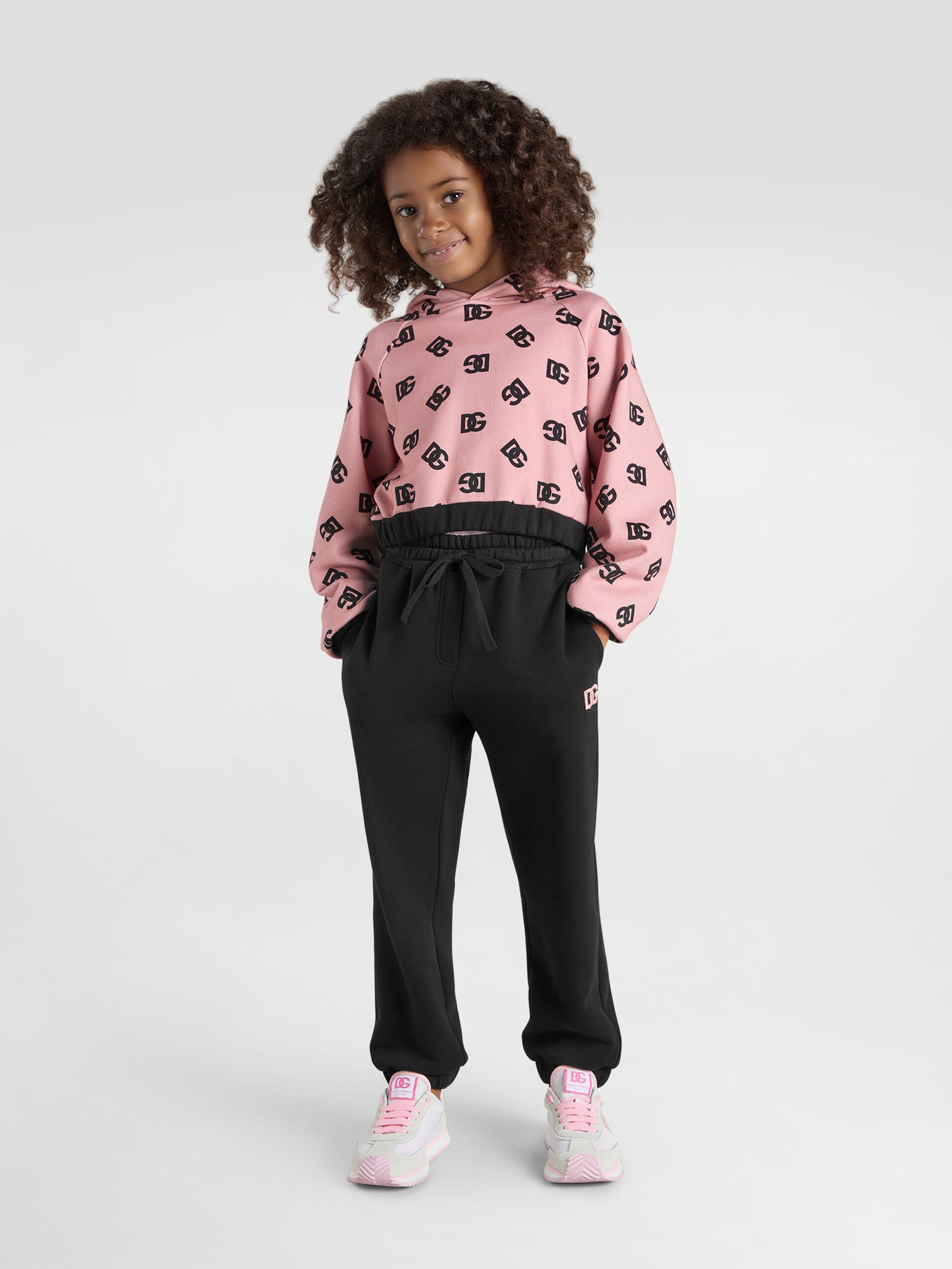 Dolce & Gabbana Girls Dg Logo Hoodie in Pink