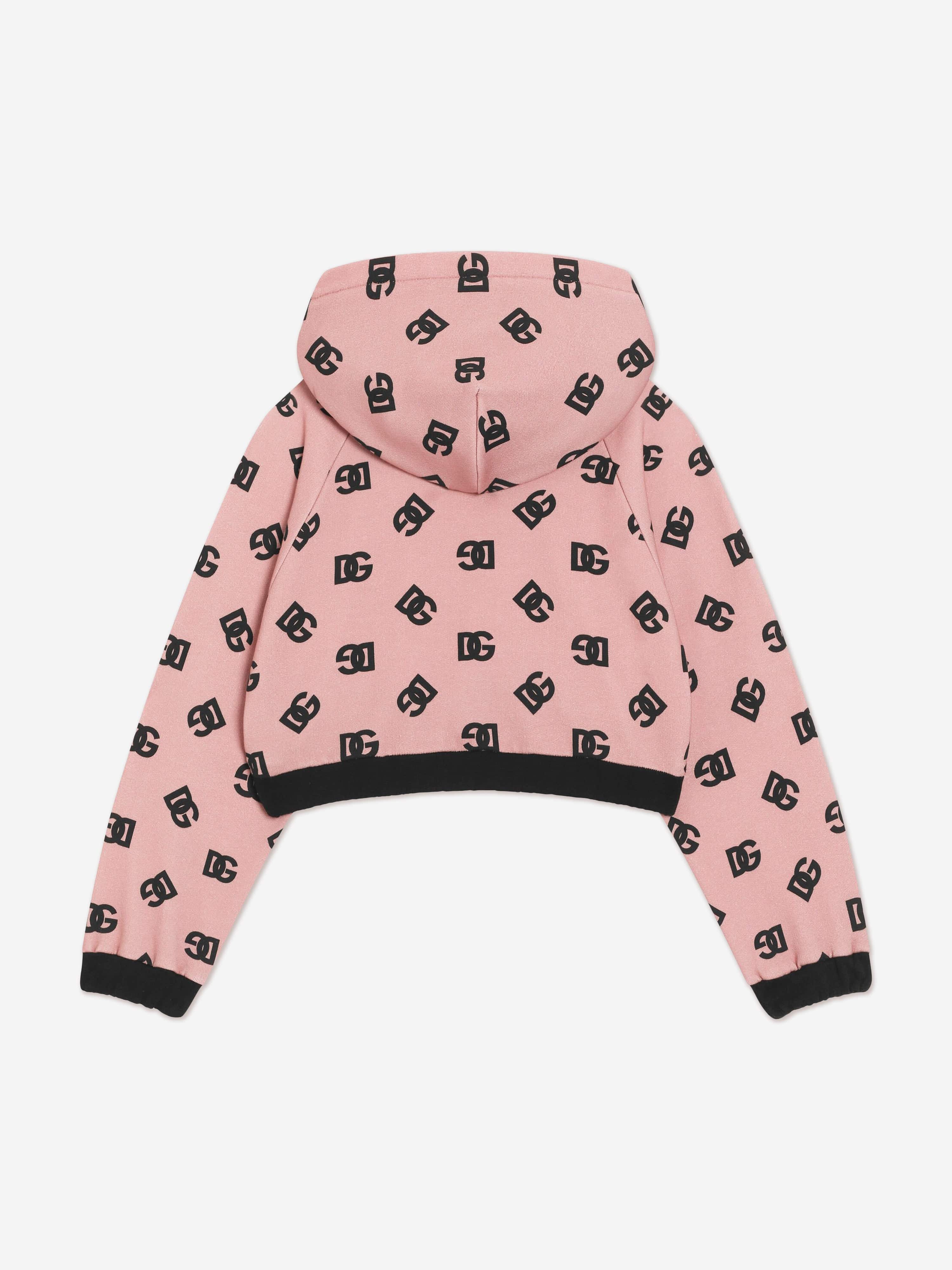Dolce & Gabbana Girls Dg Logo Hoodie in Pink