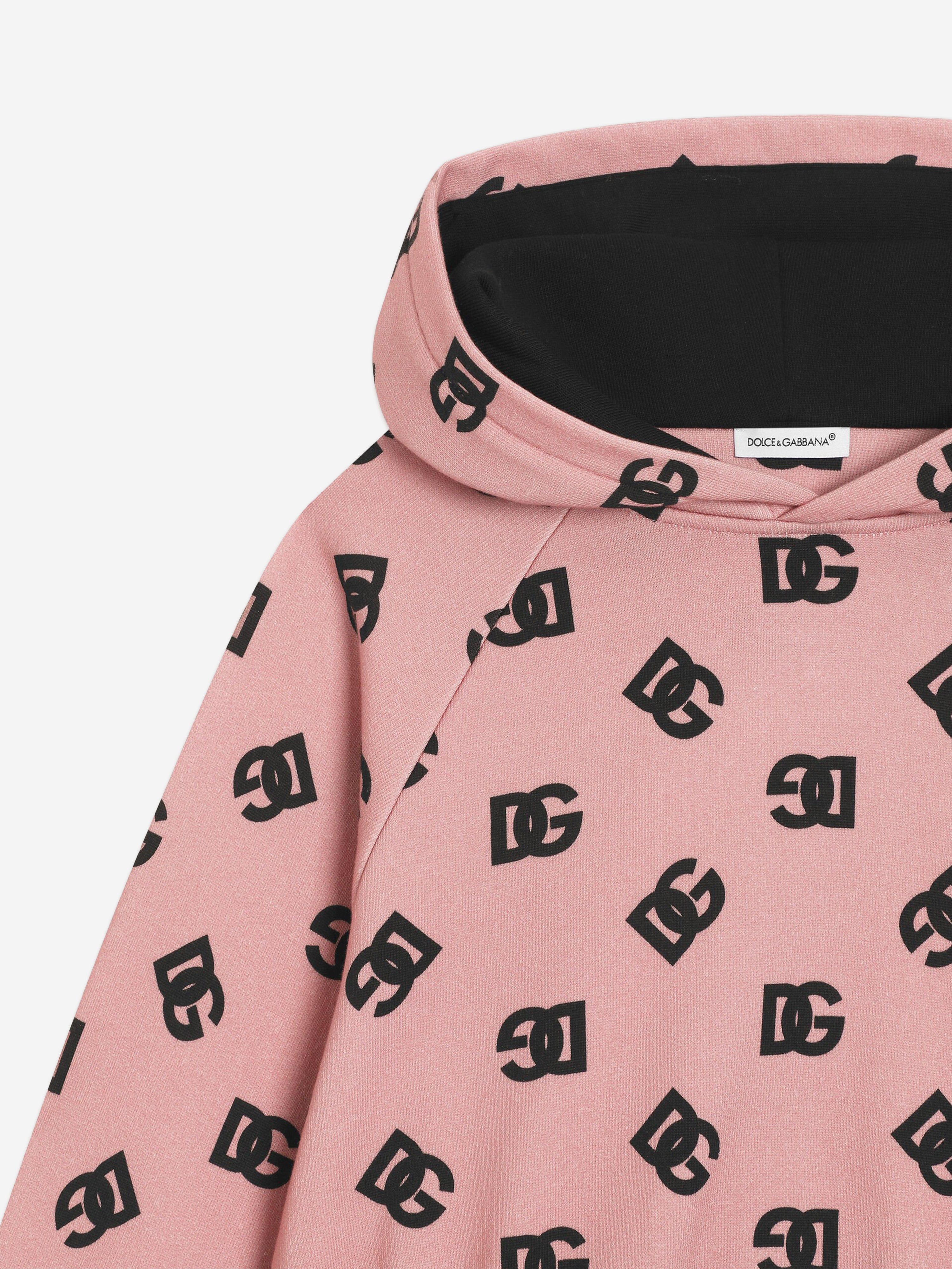 Dolce & Gabbana Girls Dg Logo Hoodie in Pink