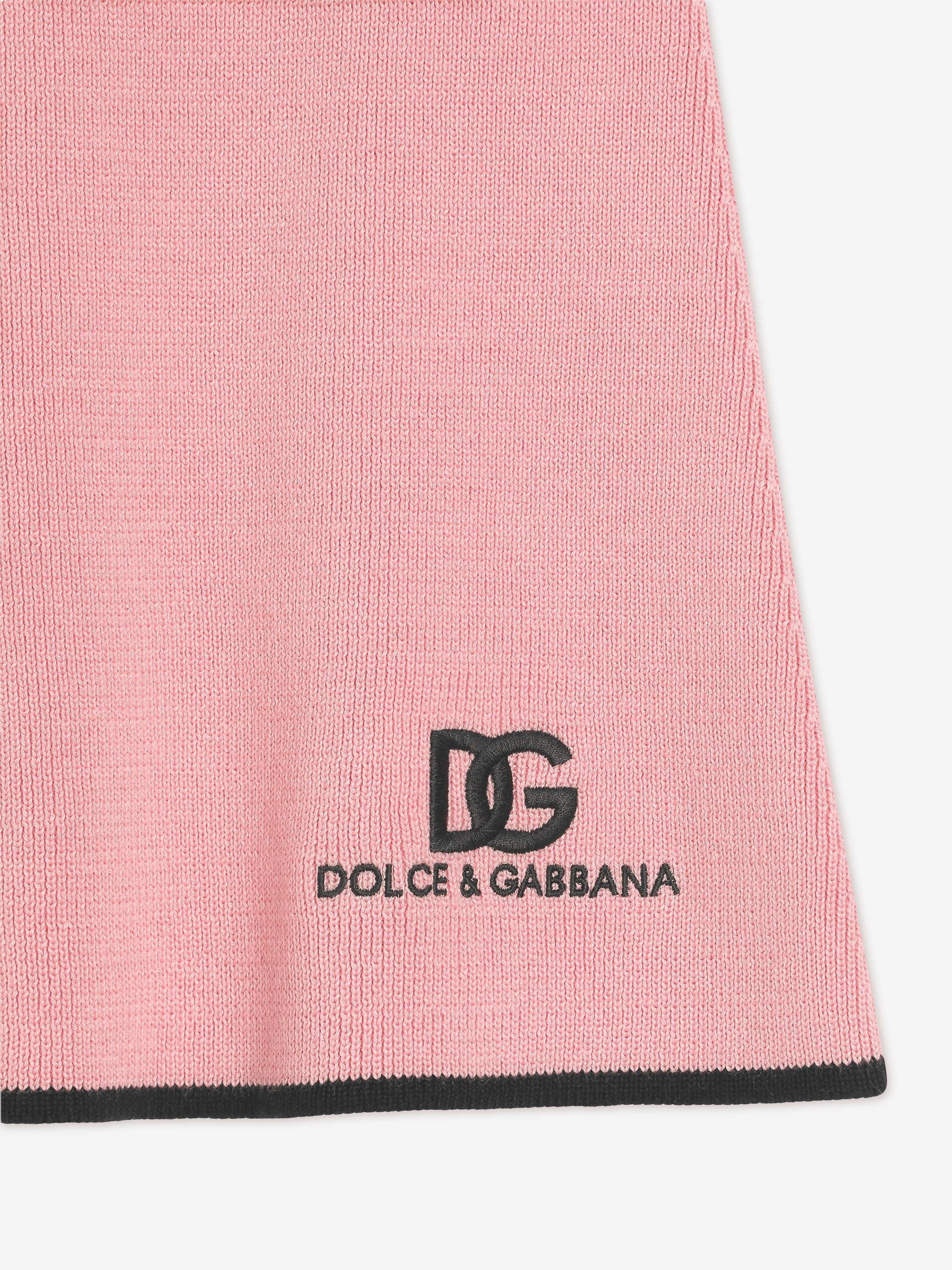 Dolce & Gabbana Girls Cashmere Logo Skirt in Pink