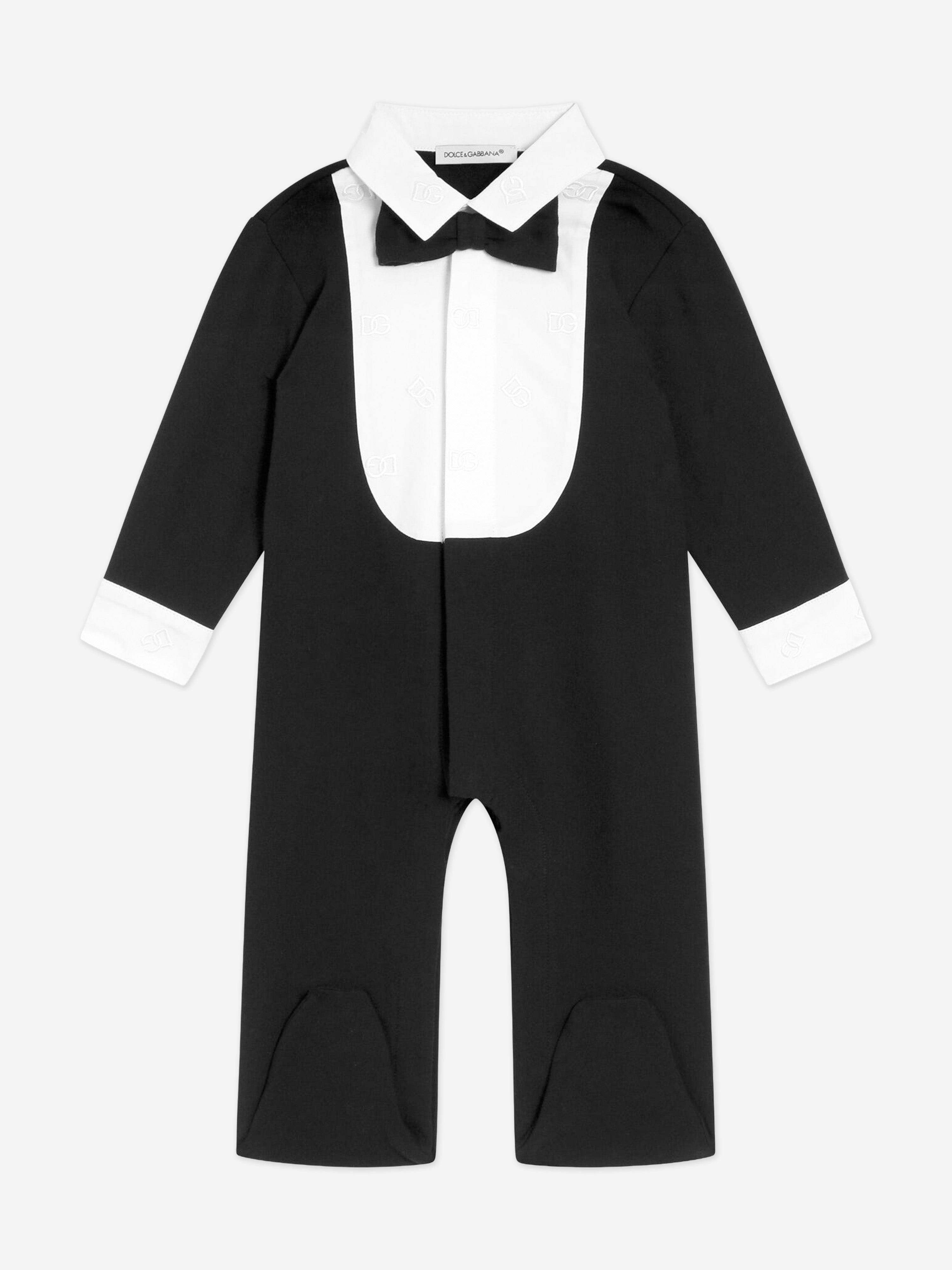 Dolce & Gabbana Baby Boys Tuxedo Babygrow in Black