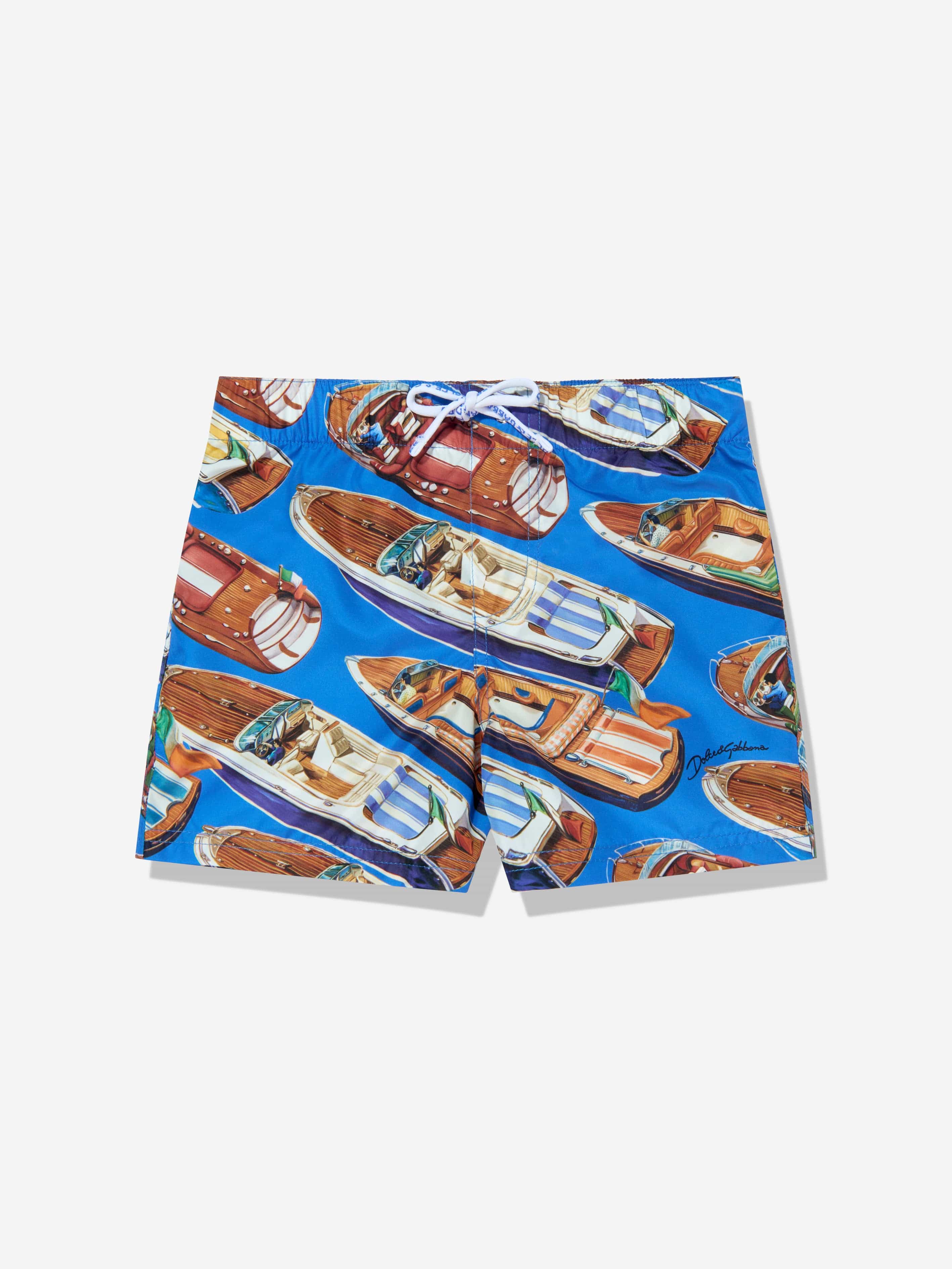 Dolce & Gabbana Baby Boys Motorboat Swim Shorts in Blue