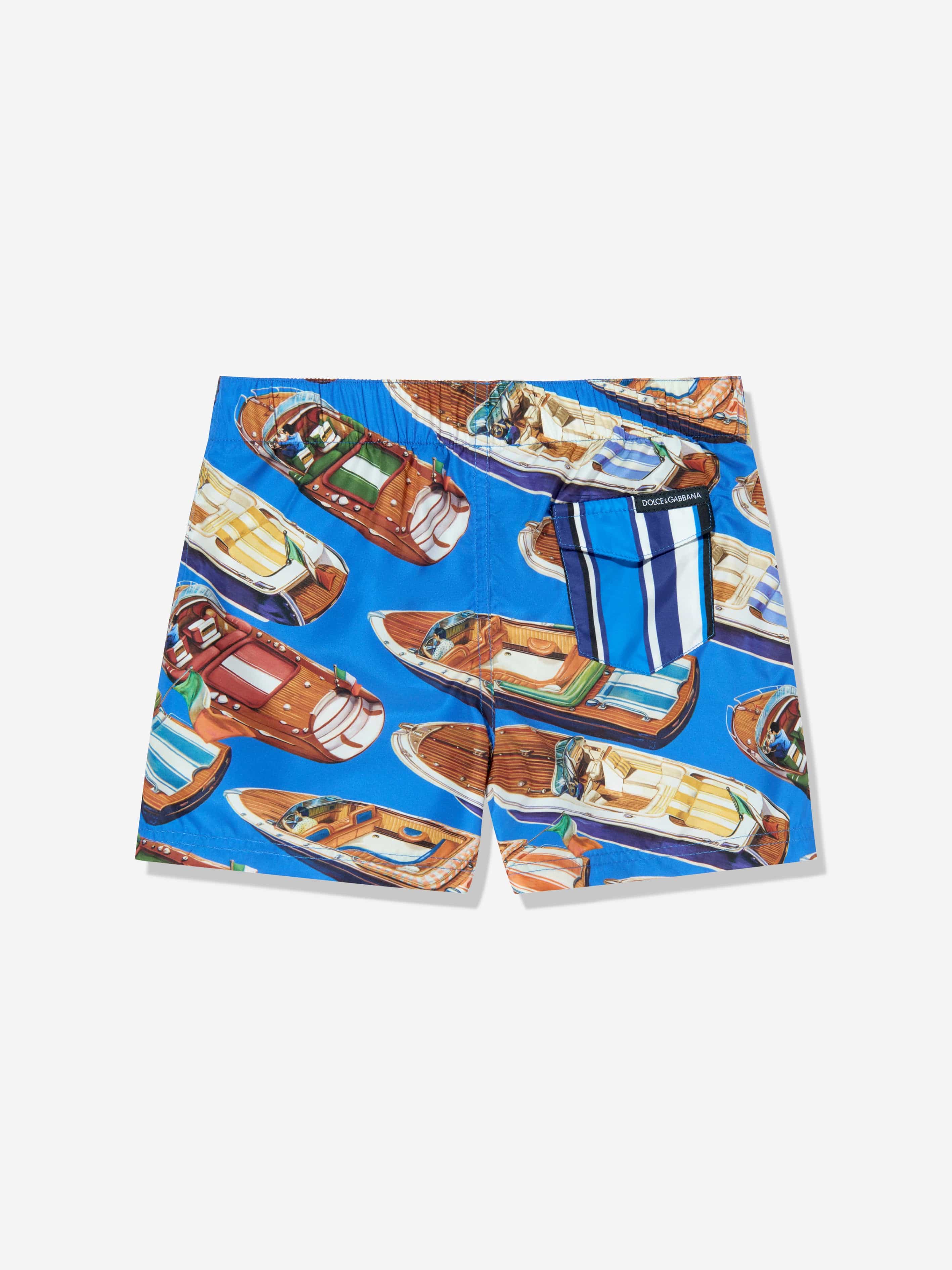 Dolce & Gabbana Baby Boys Motorboat Swim Shorts in Blue