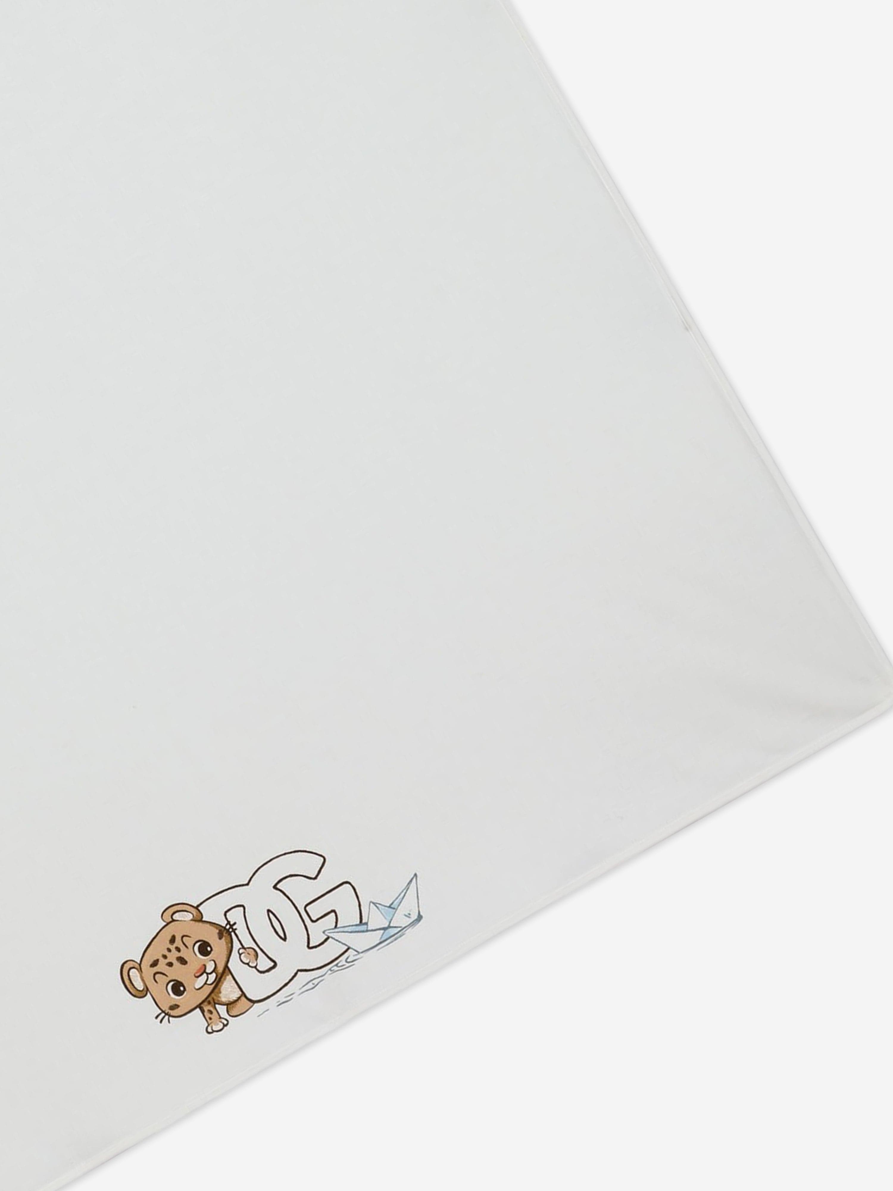 Dolce & Gabbana Baby Boys Leopard Cub Logo Blanket in Blue (74cm)