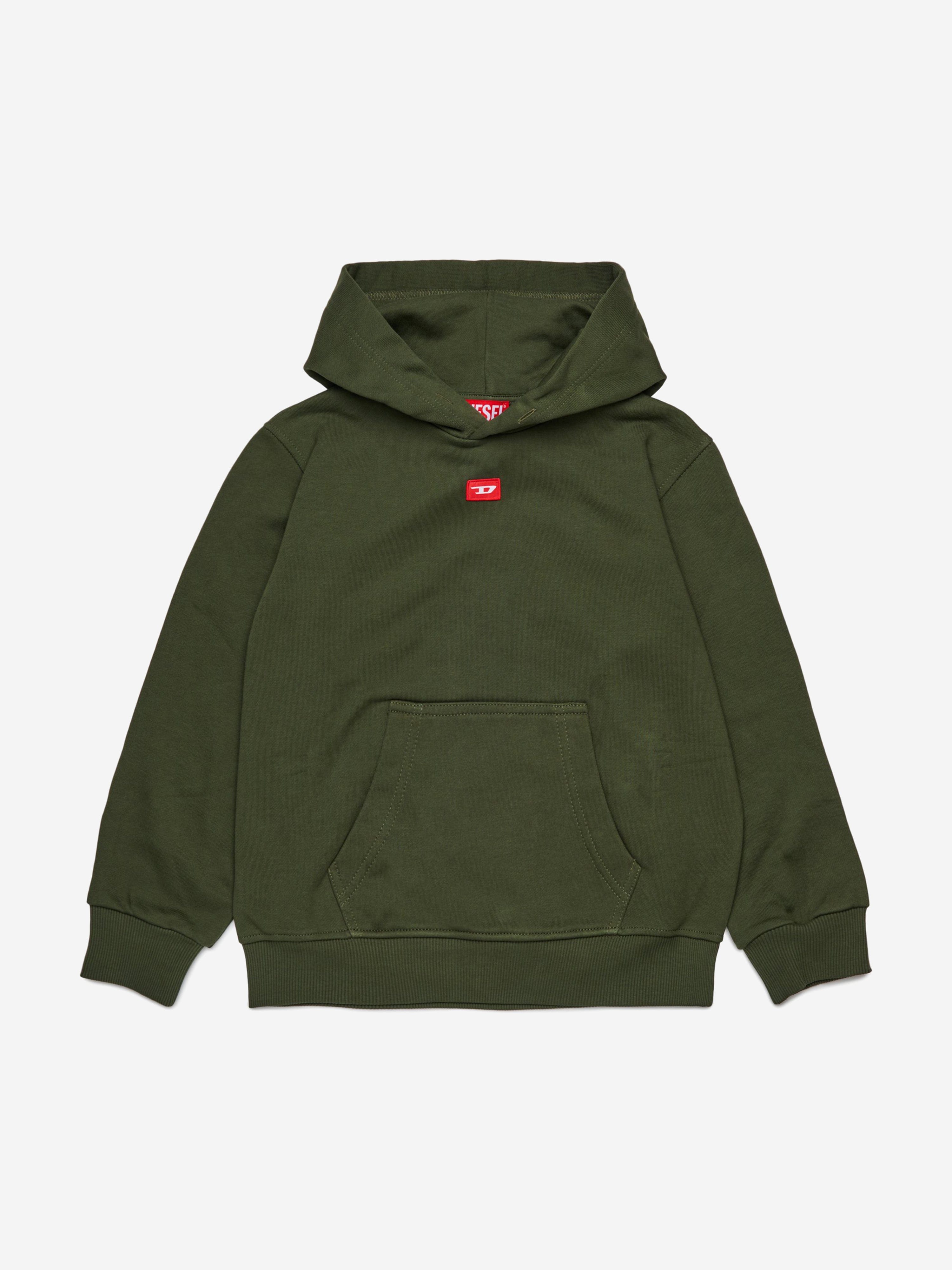 Diesel Kids Logo Hoodie in Green