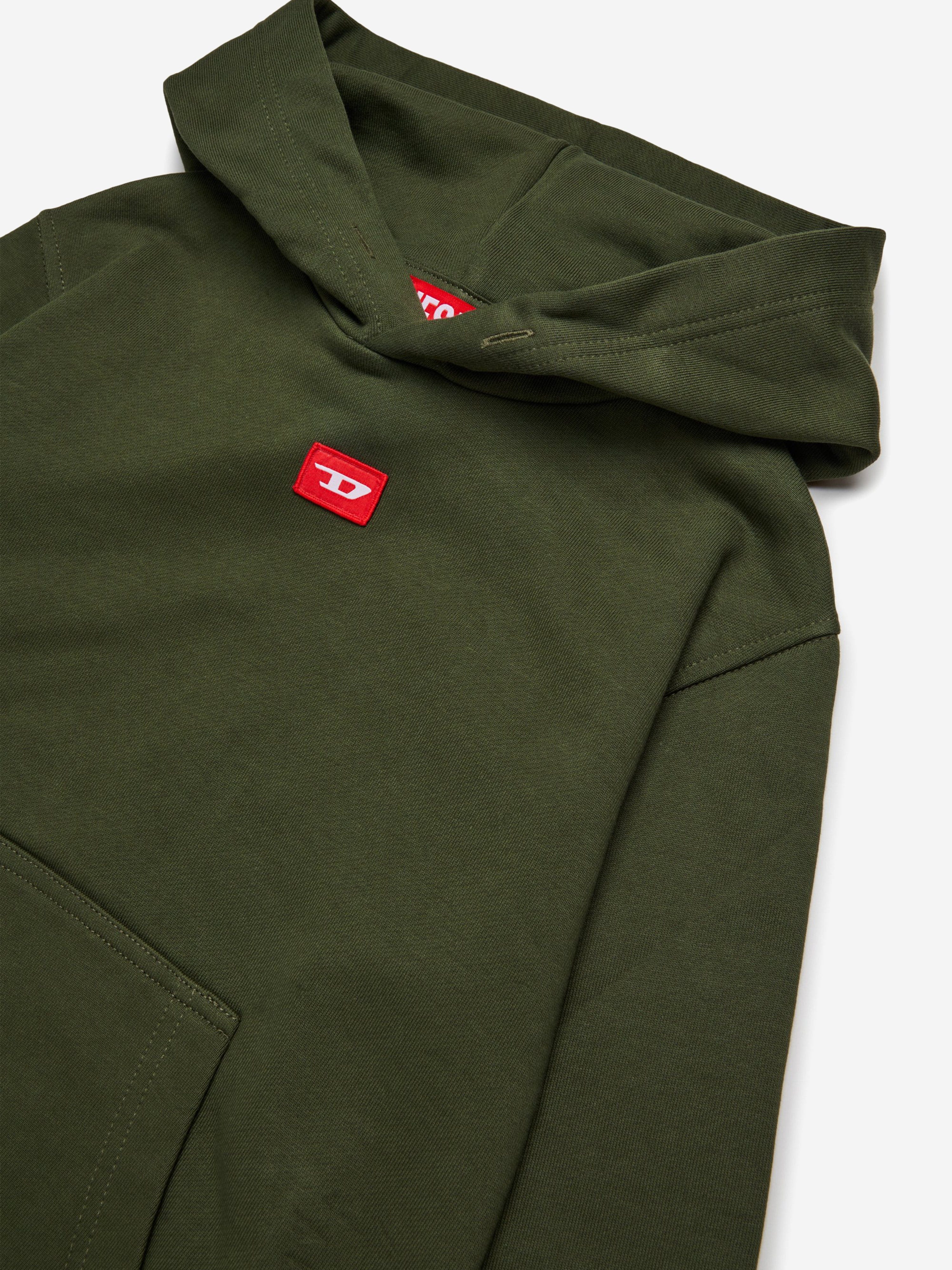 Diesel Kids Logo Hoodie in Green