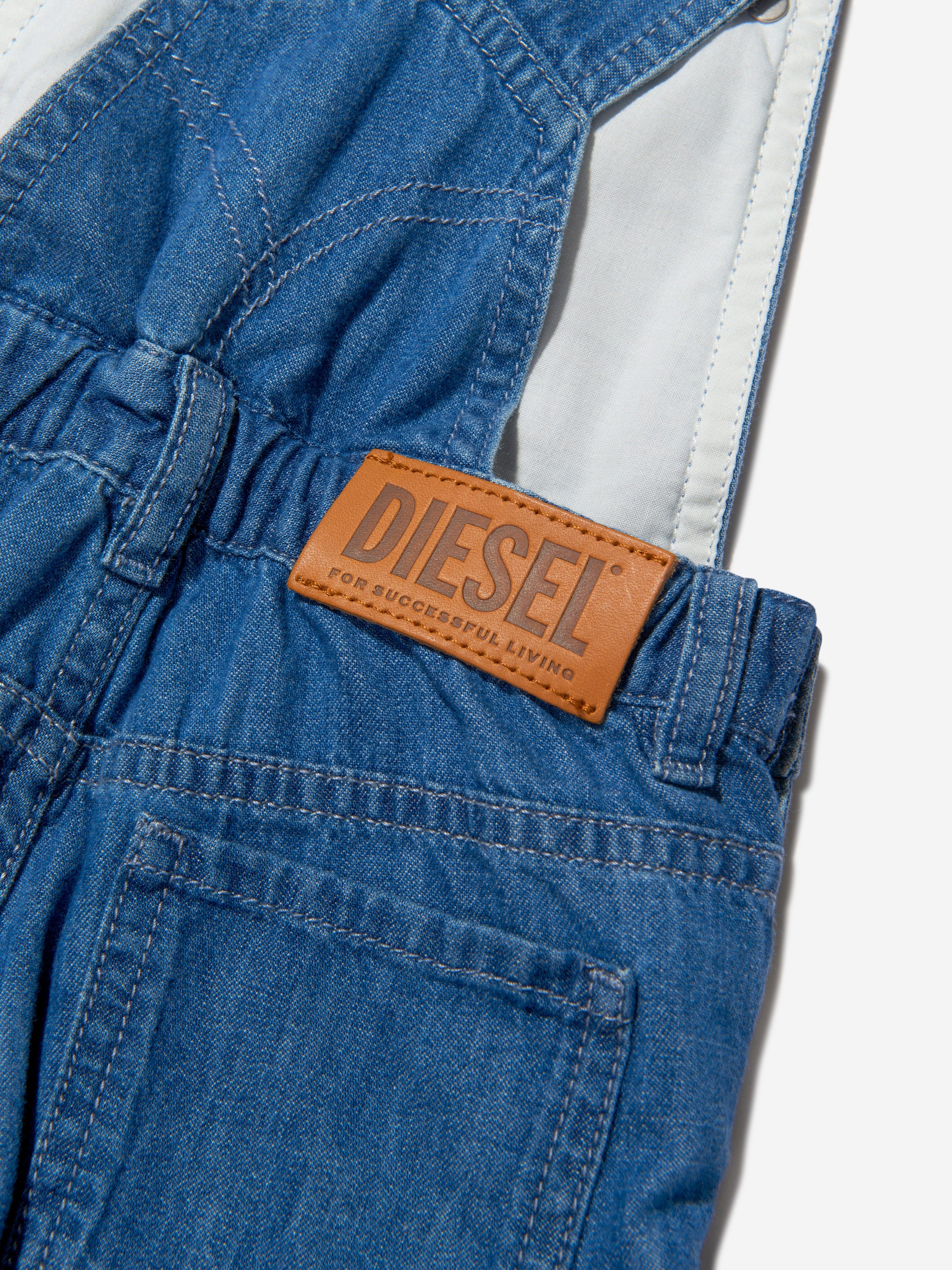 Diesel Baby Boys Cotton Denim Short Dungarees