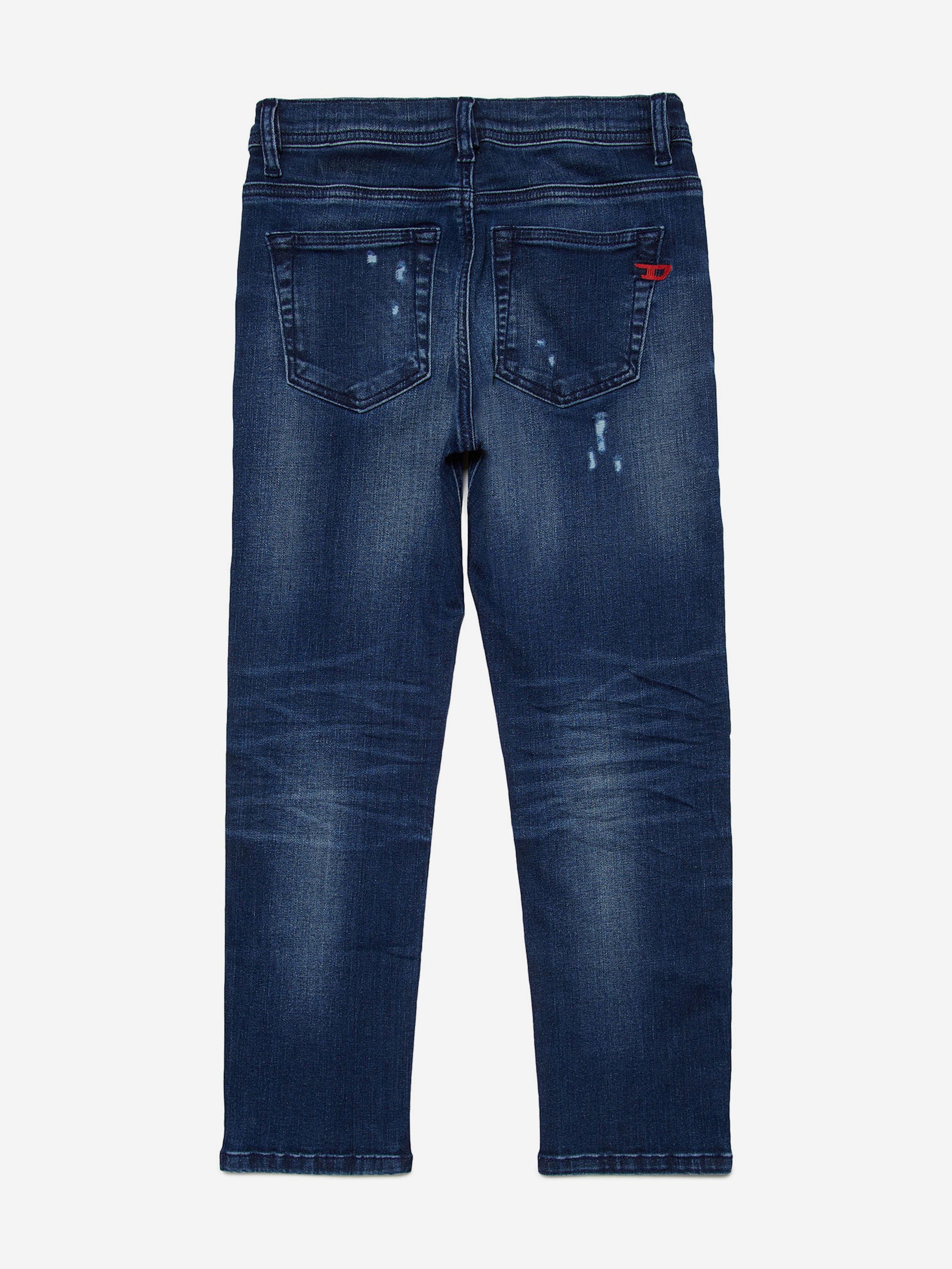 Diesel Boys Distressed Regular Jeans in Blue