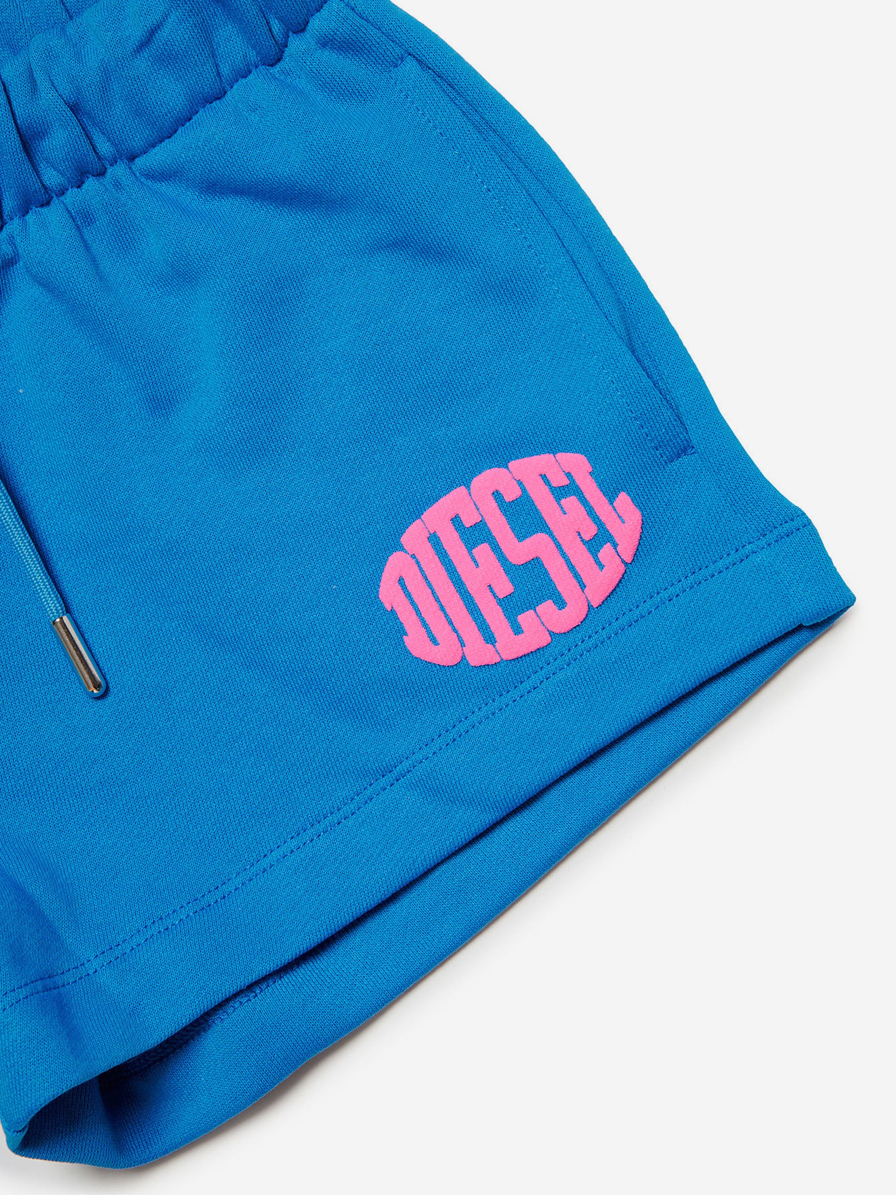 Diesel Girls Logo Shorts in Blue