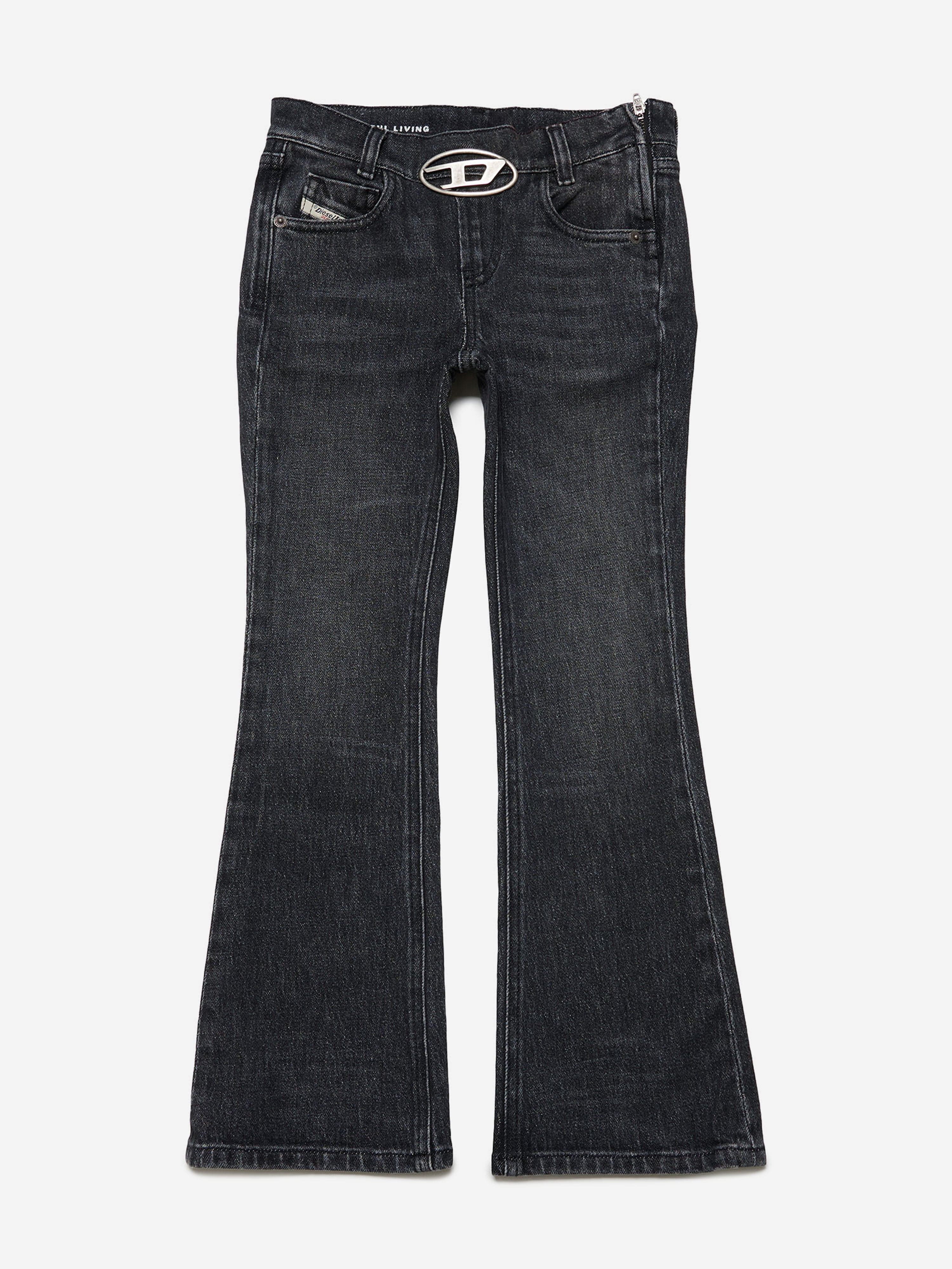 Diesel Girls Flared Jeans in Black