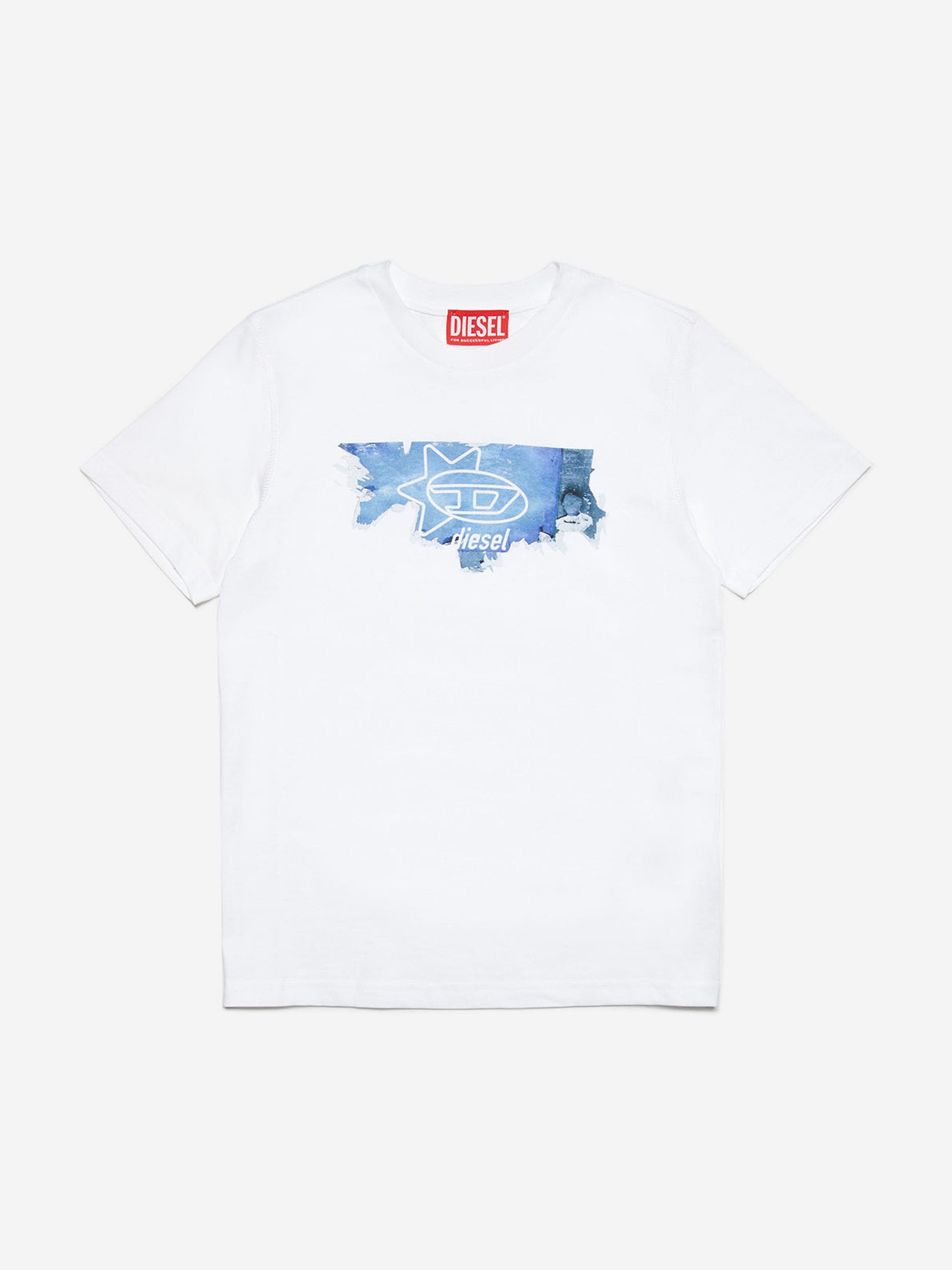 Diesel Boys Logo T-Shirt in White