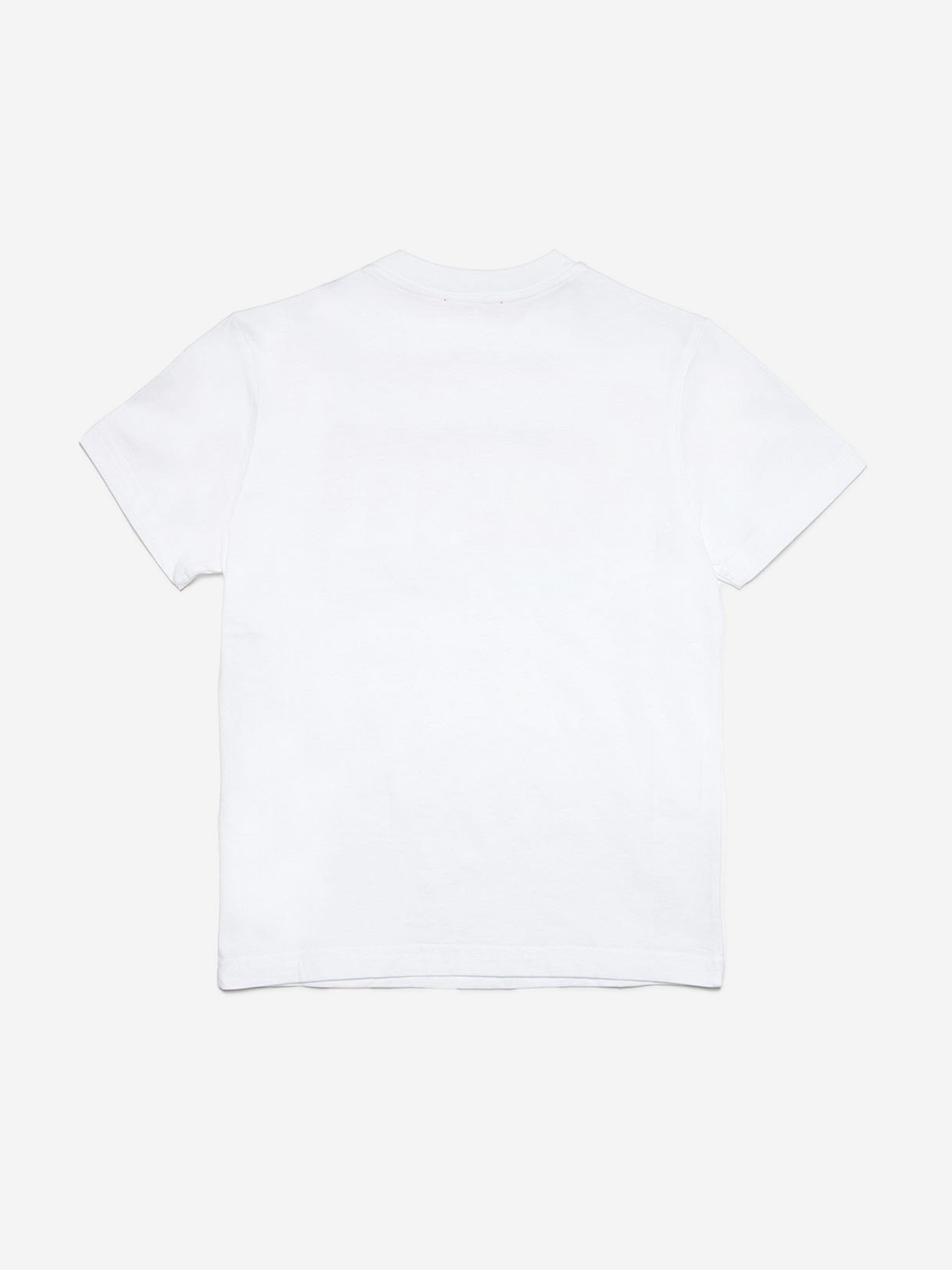 Diesel Kids Logo Print T-Shirt in White