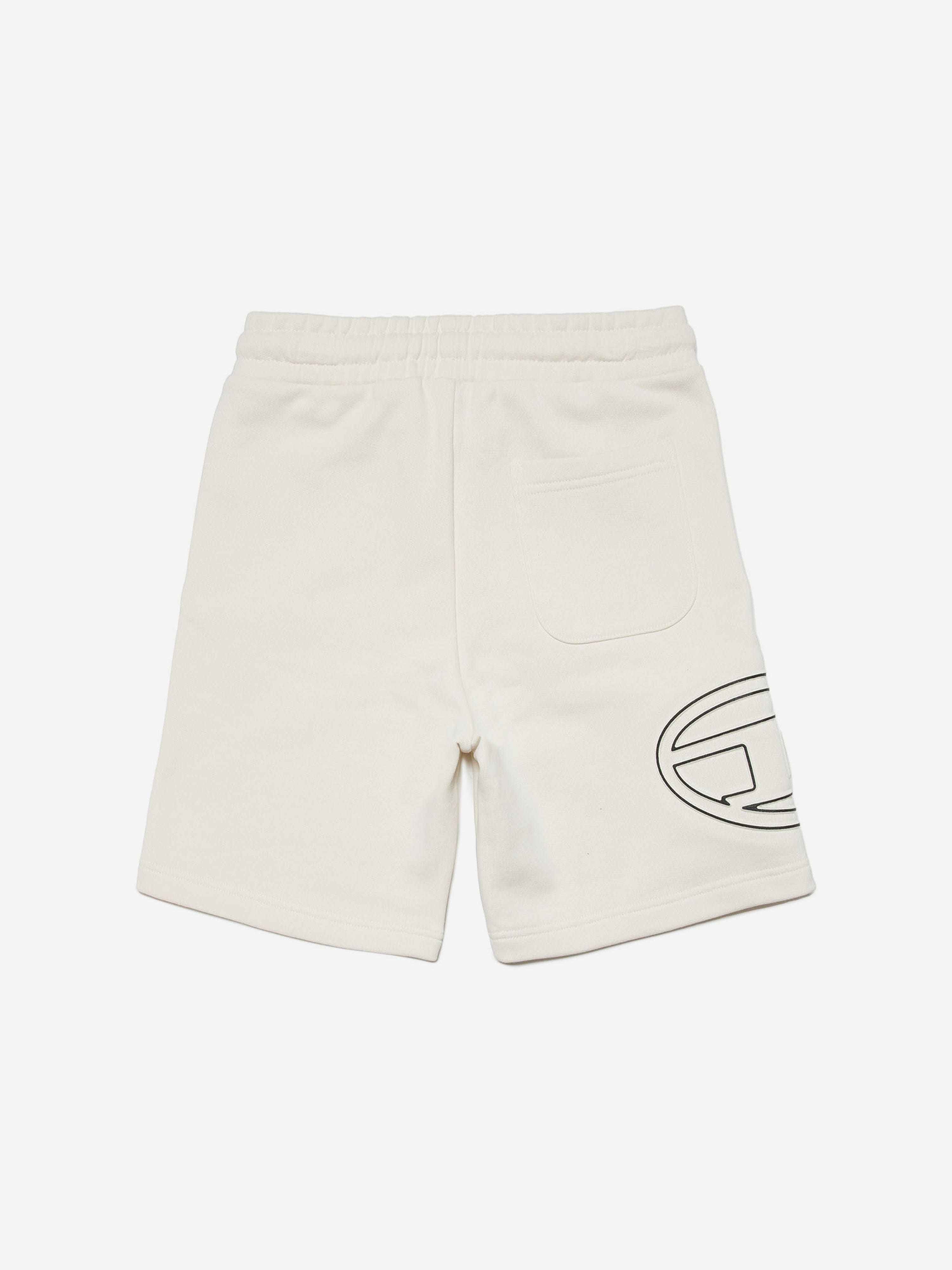 Diesel Boys Logo Shorts in Ivory