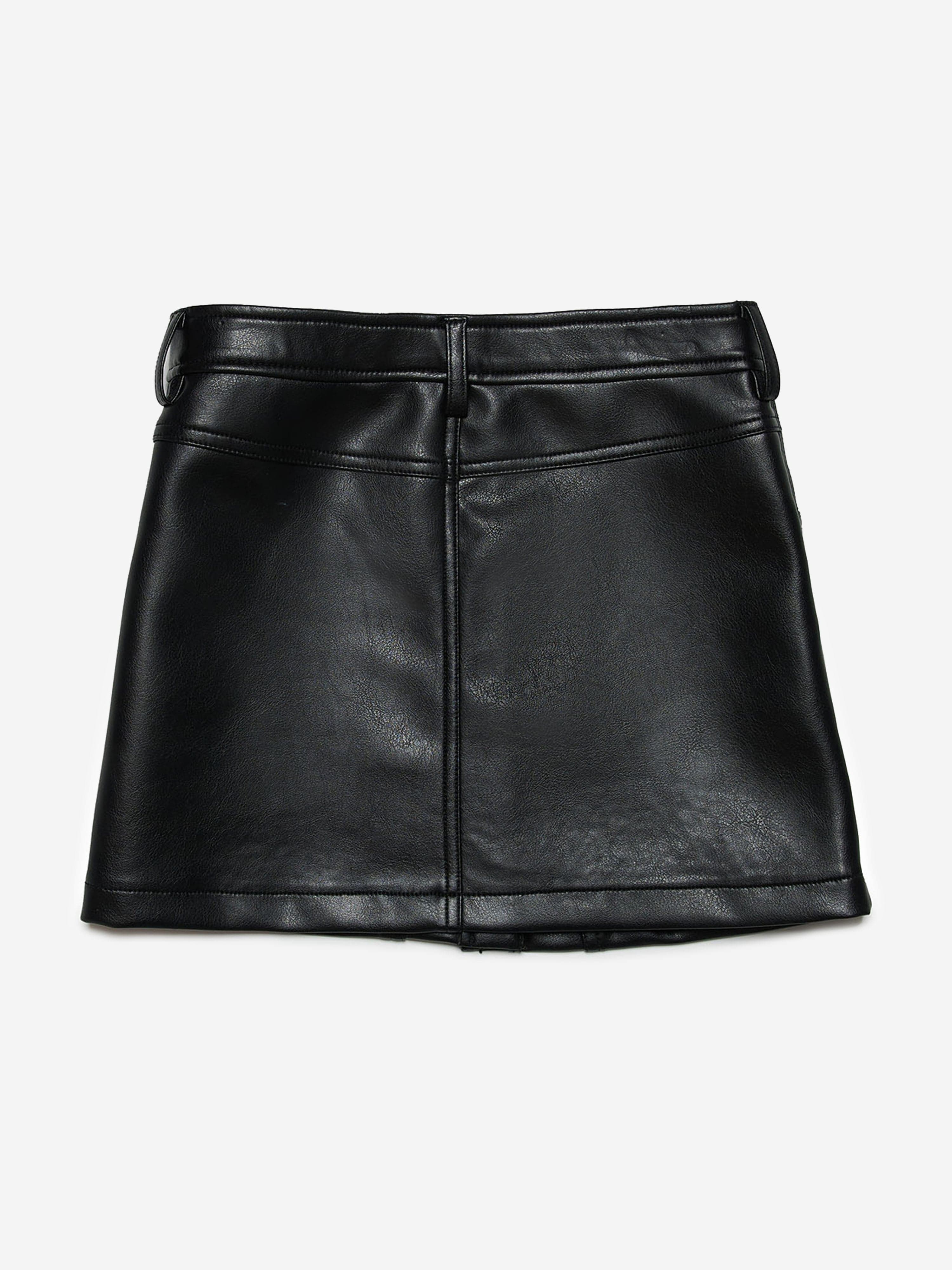 Diesel Girls Faux Leather Skirt in Black1
