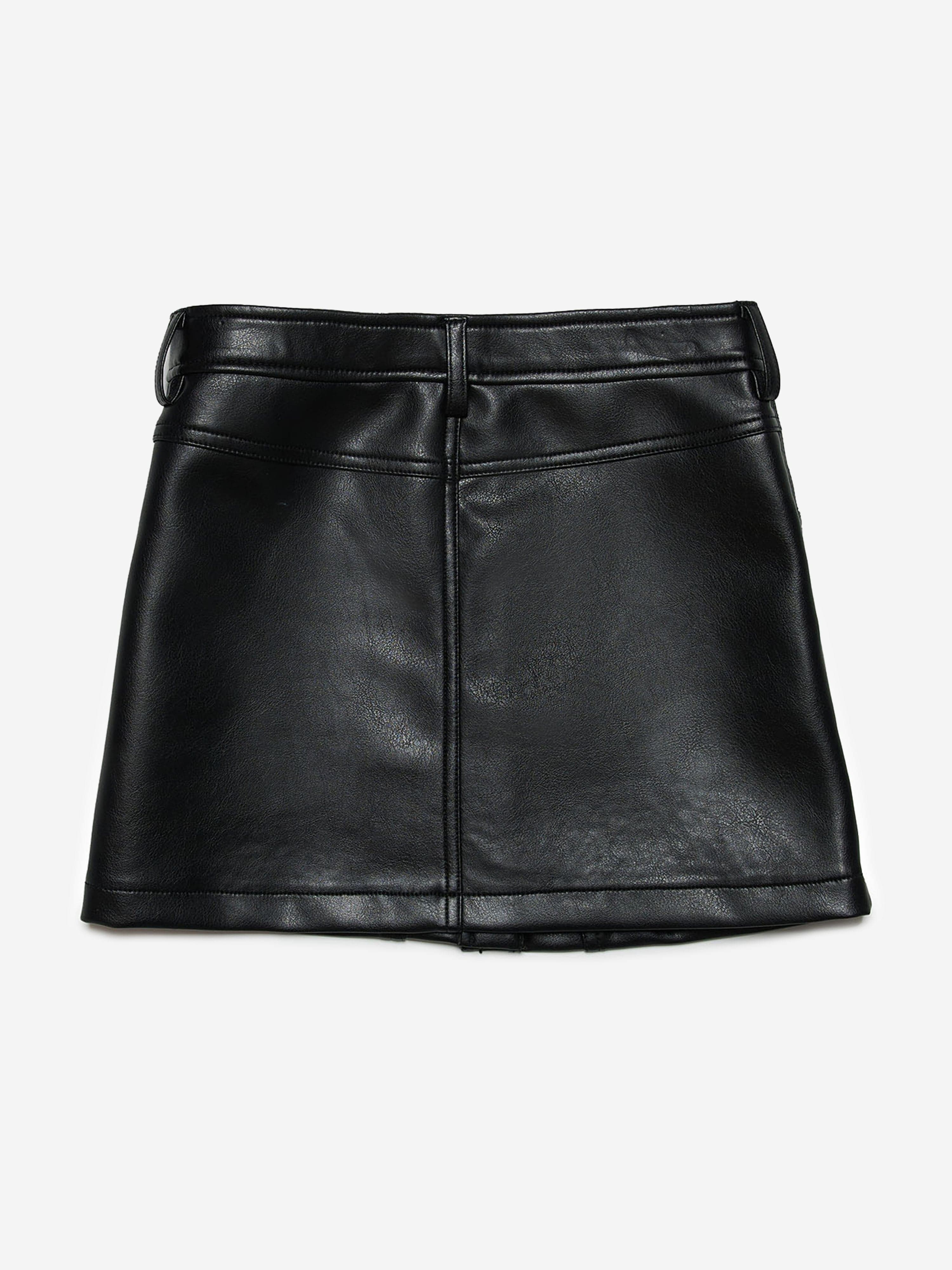 Diesel Girls Faux Leather Skirt in Black