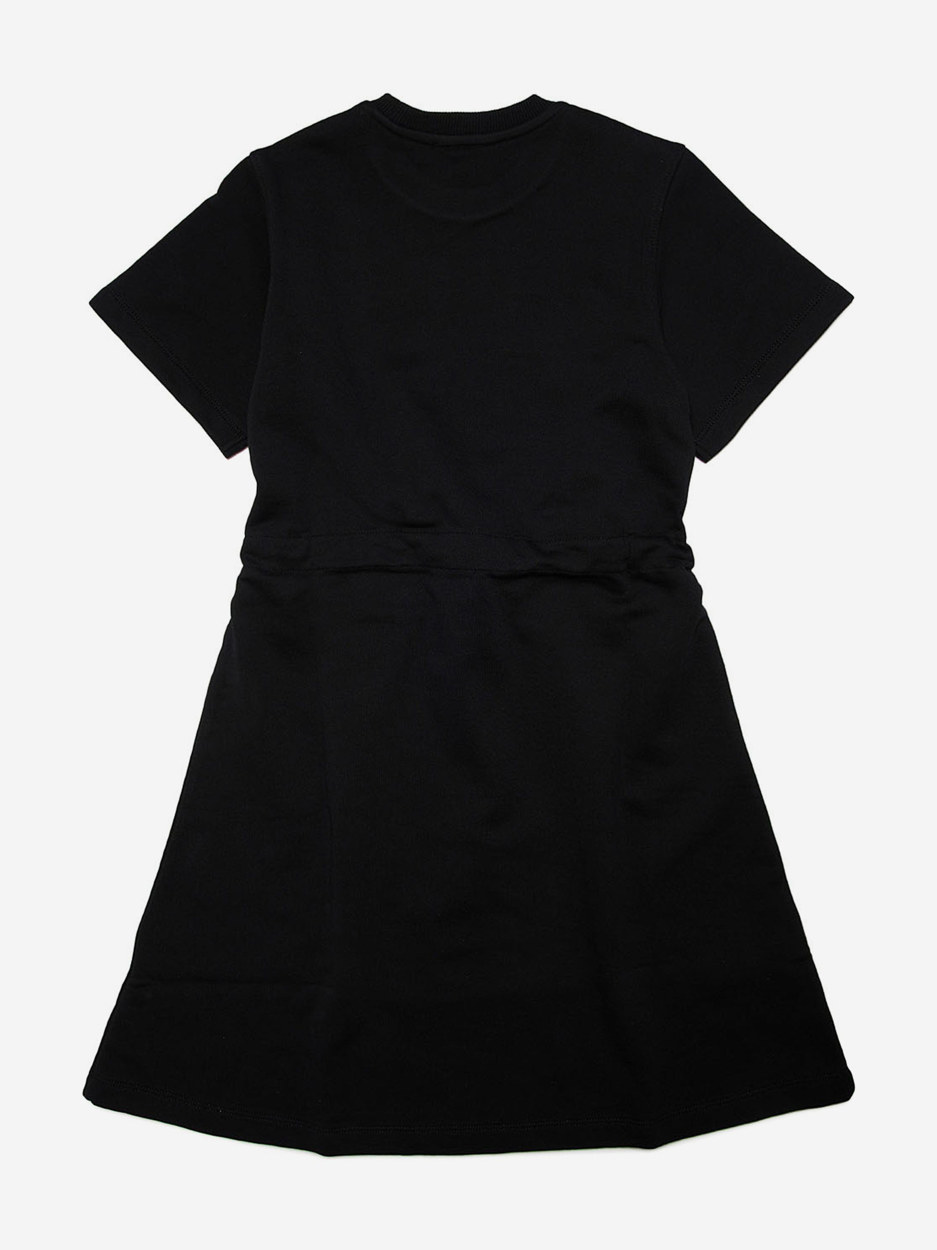 Diesel Girls Logo Jersey Dress in Black